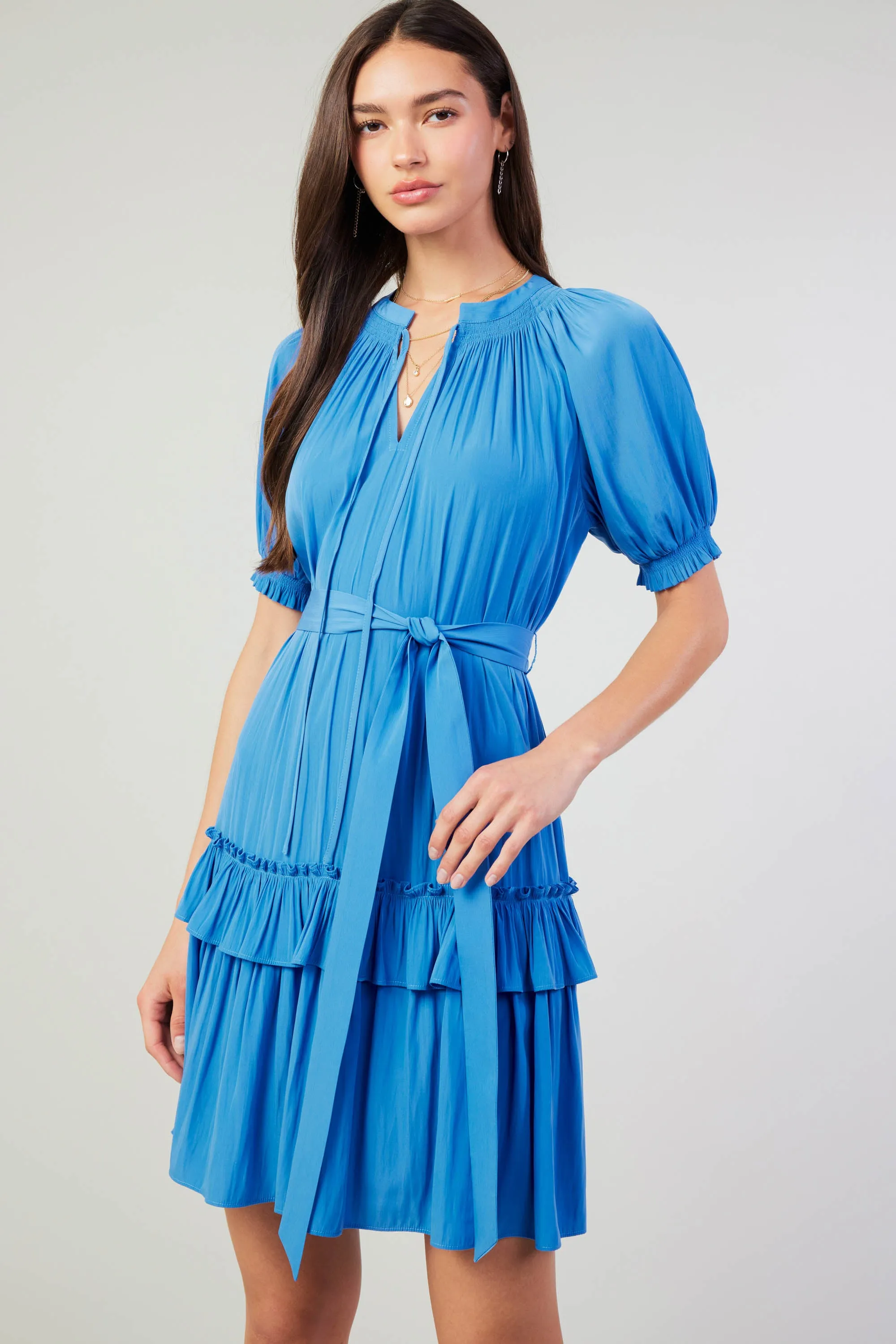 Coletta Smocked Yoke Mini Dress sold by Current Air