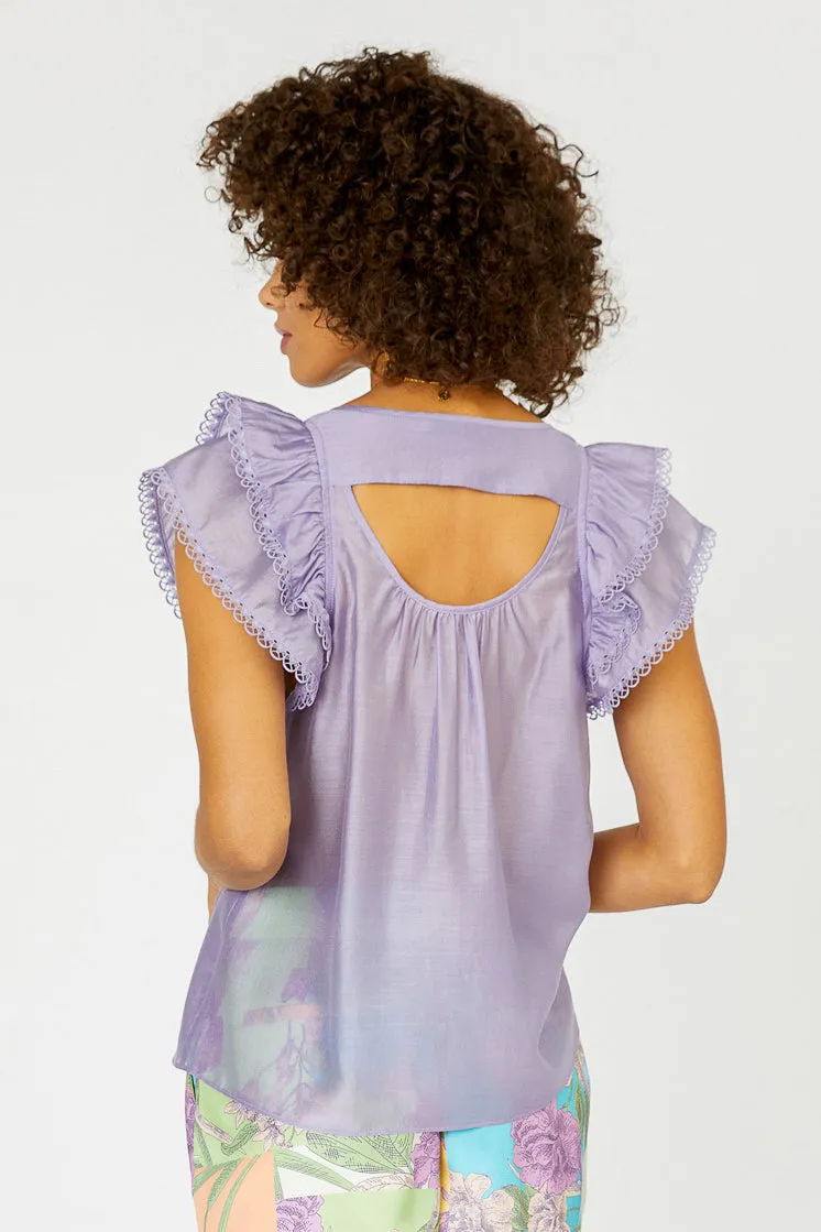 Peekaboo Flutter Sleeve Top sold by Current Air product image thumbnail 2