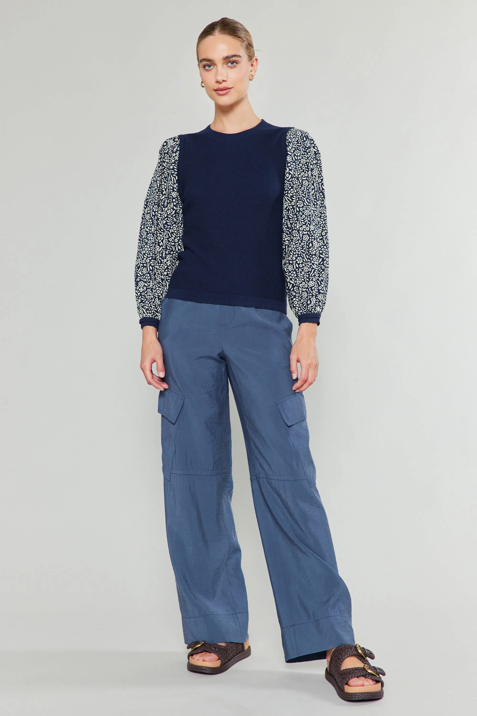 Contrast Sleeve Sweater Top sold by Current Air product image thumbnail 2