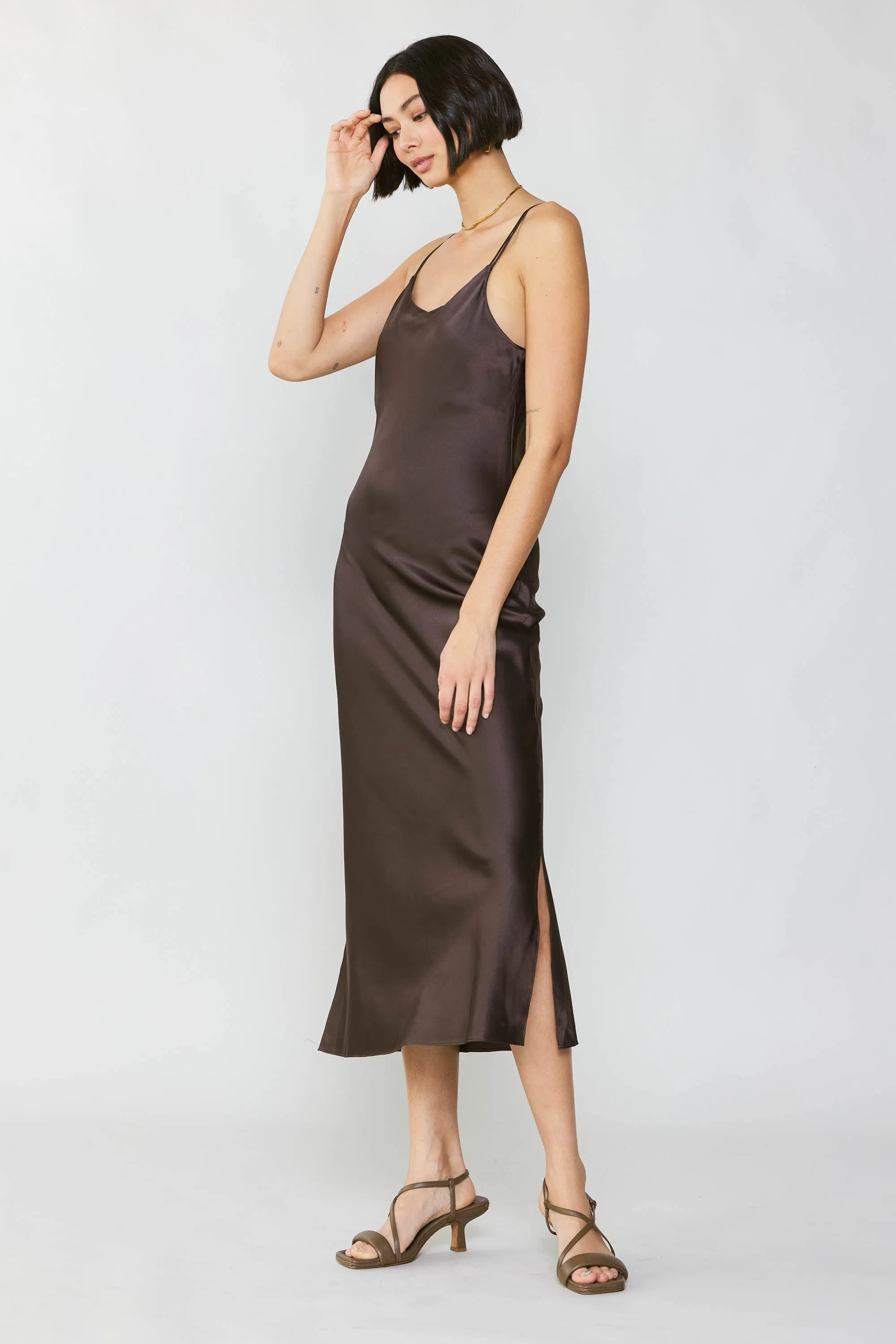 Silk Bias Midi Dress sold by Current Air product image thumbnail 5