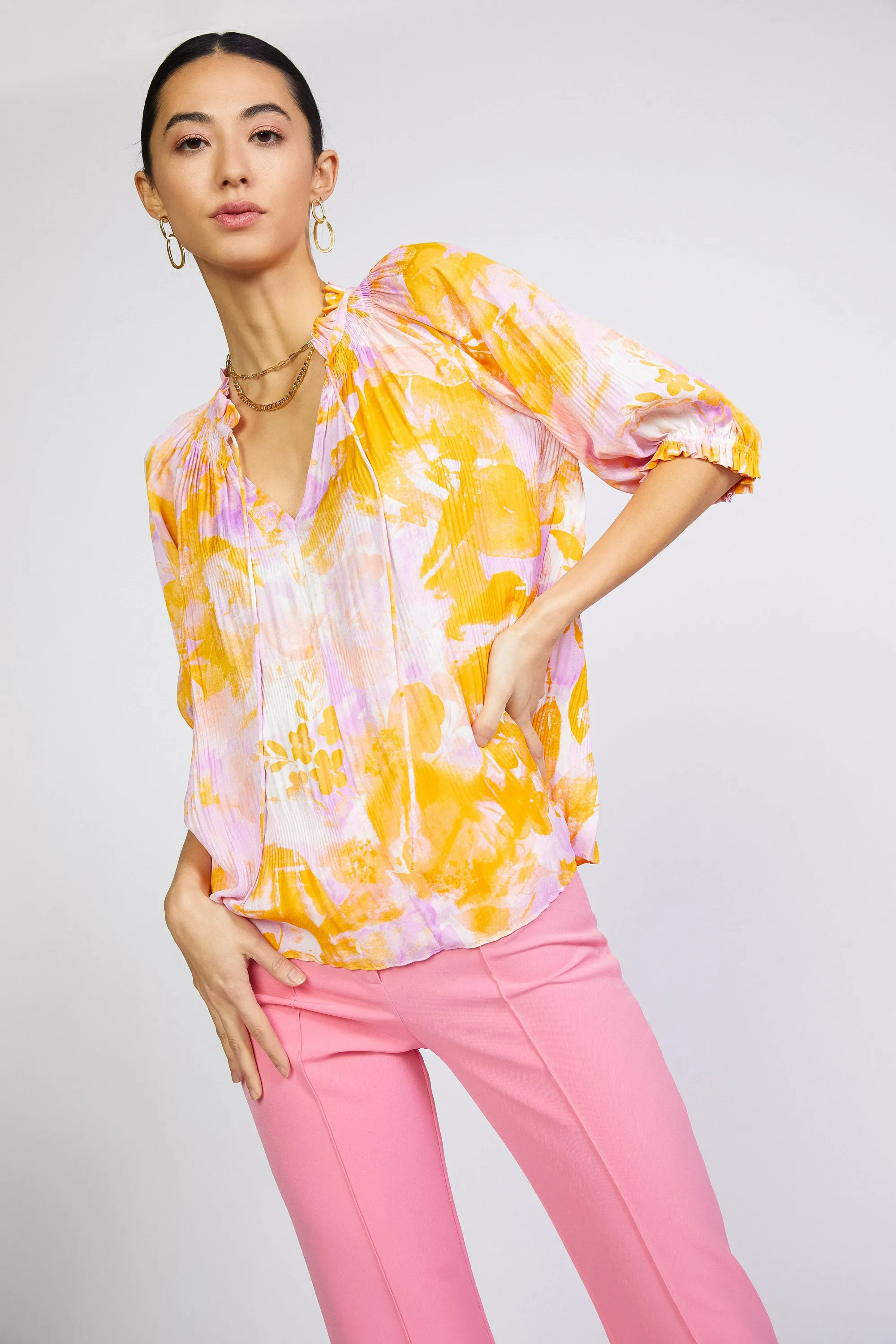 Angelica Painterly Floral Blouse sold by Current Air