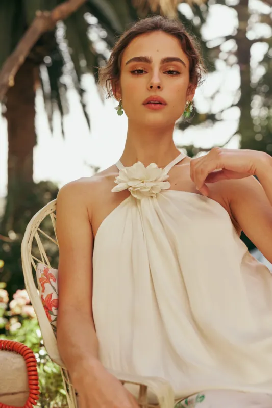 Detachable Rosette Halter Top sold by Current Air