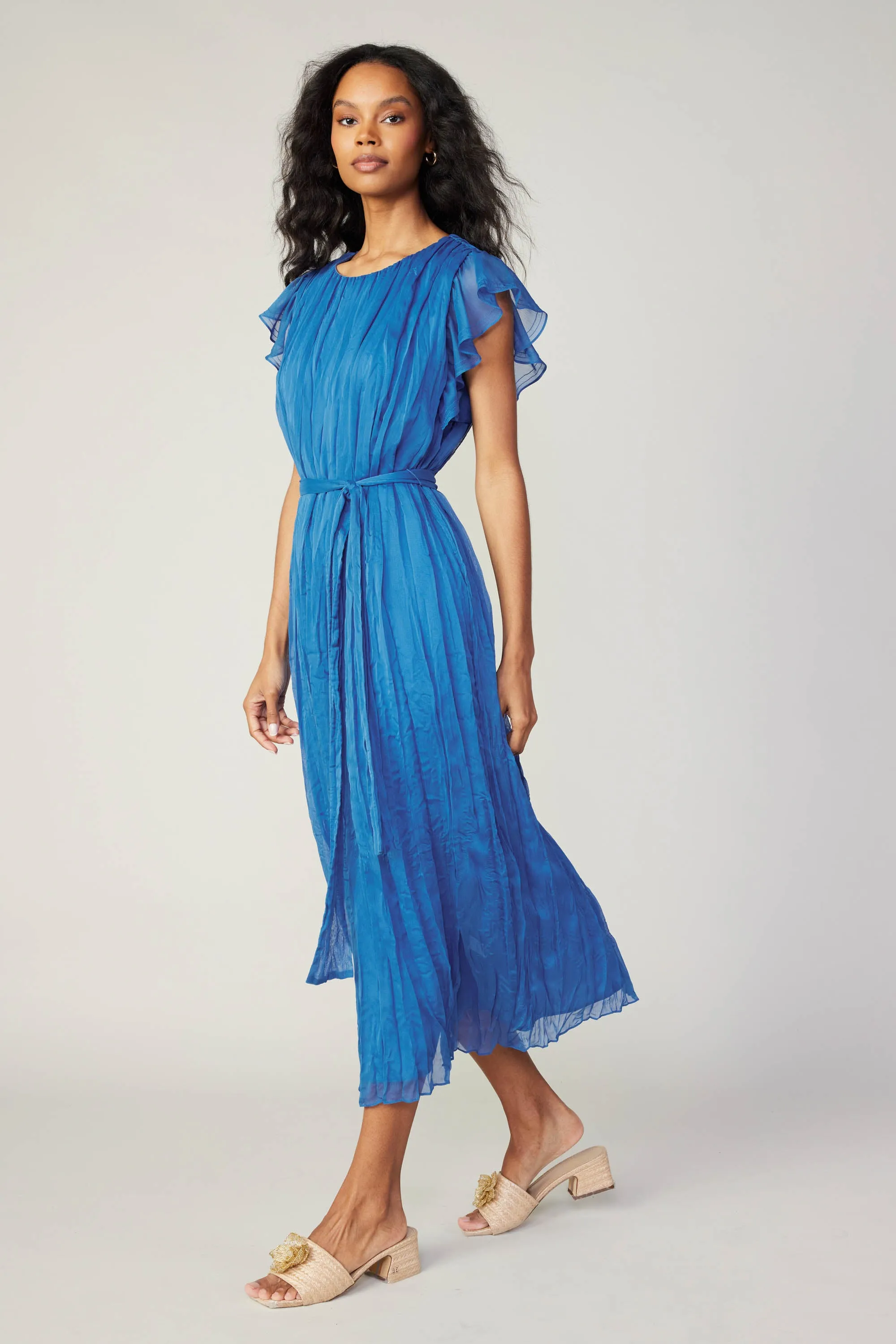 Crinkled Texture Flutter Dress sold by Current Air product image thumbnail 4