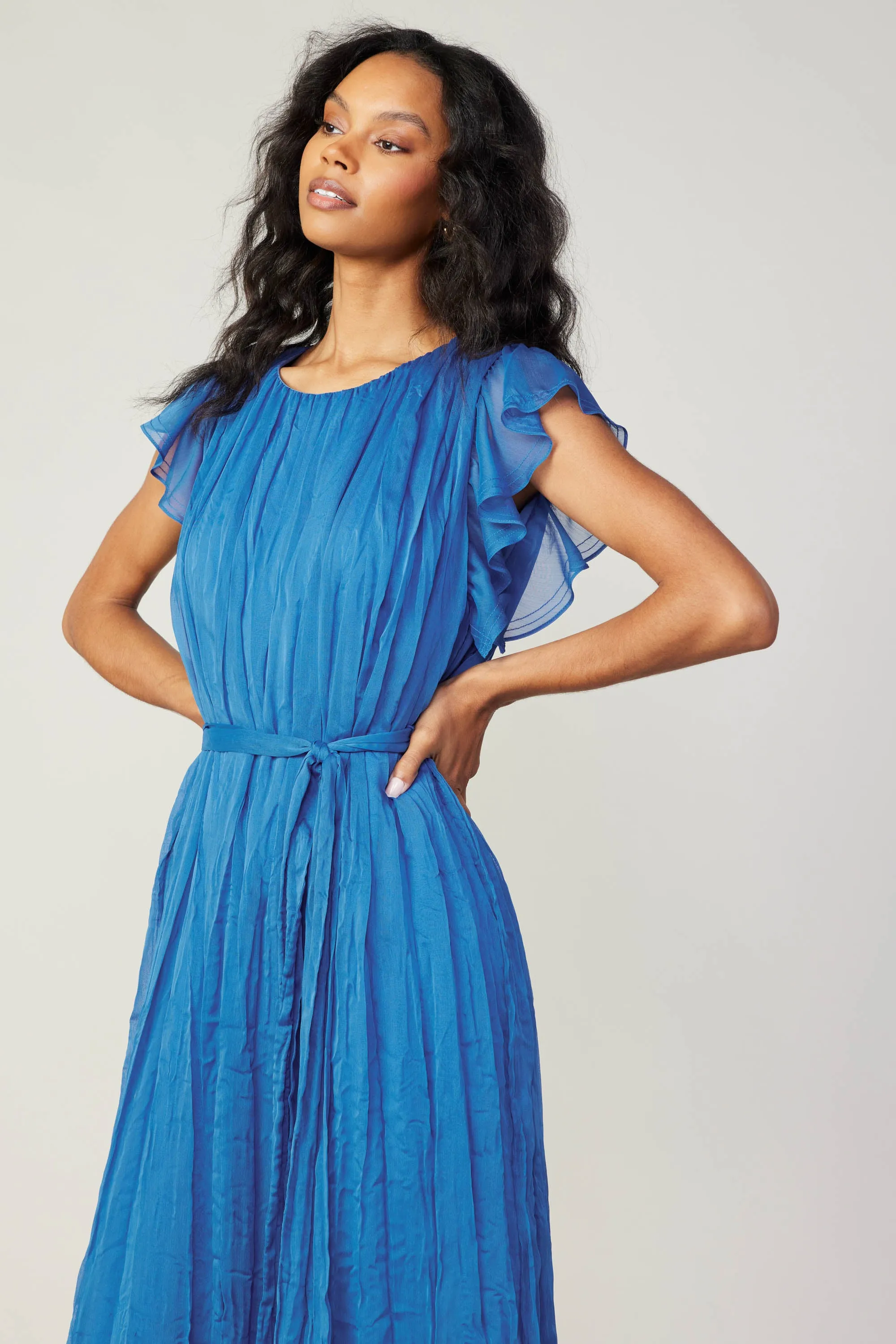 Crinkled Texture Flutter Dress sold by Current Air product image thumbnail 5