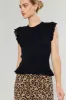 Flutter Sleeve Sweater Top sold by Current Air