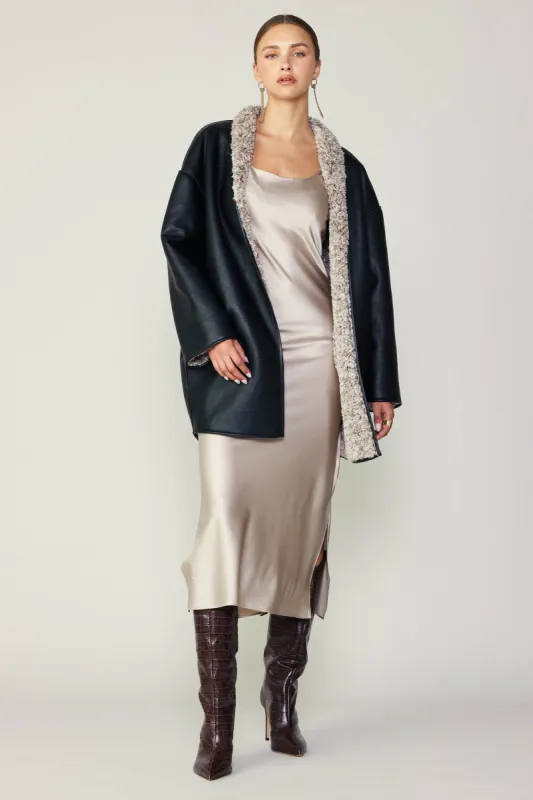 Reversible Faux Fur & Leather Coat sold by Current Air