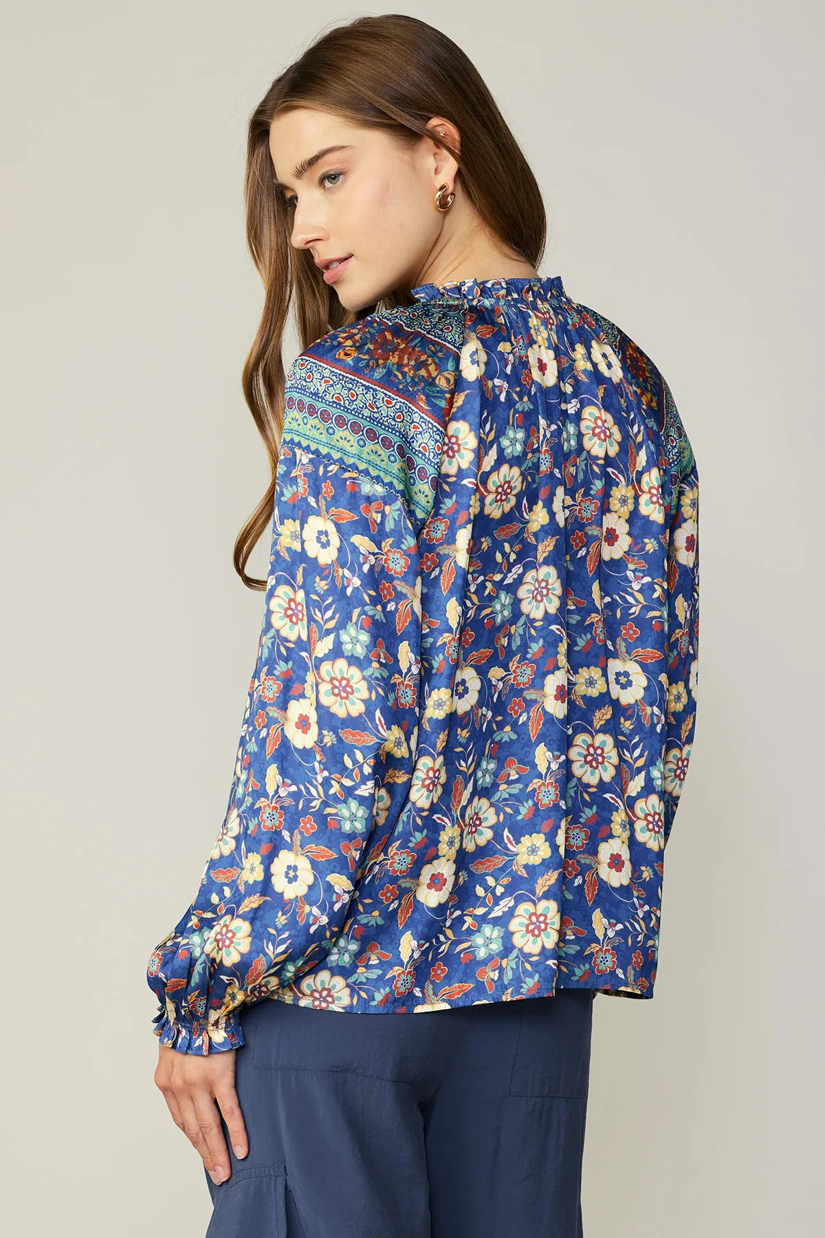 Floral Border Print Blouse sold by Current Air product image thumbnail 5