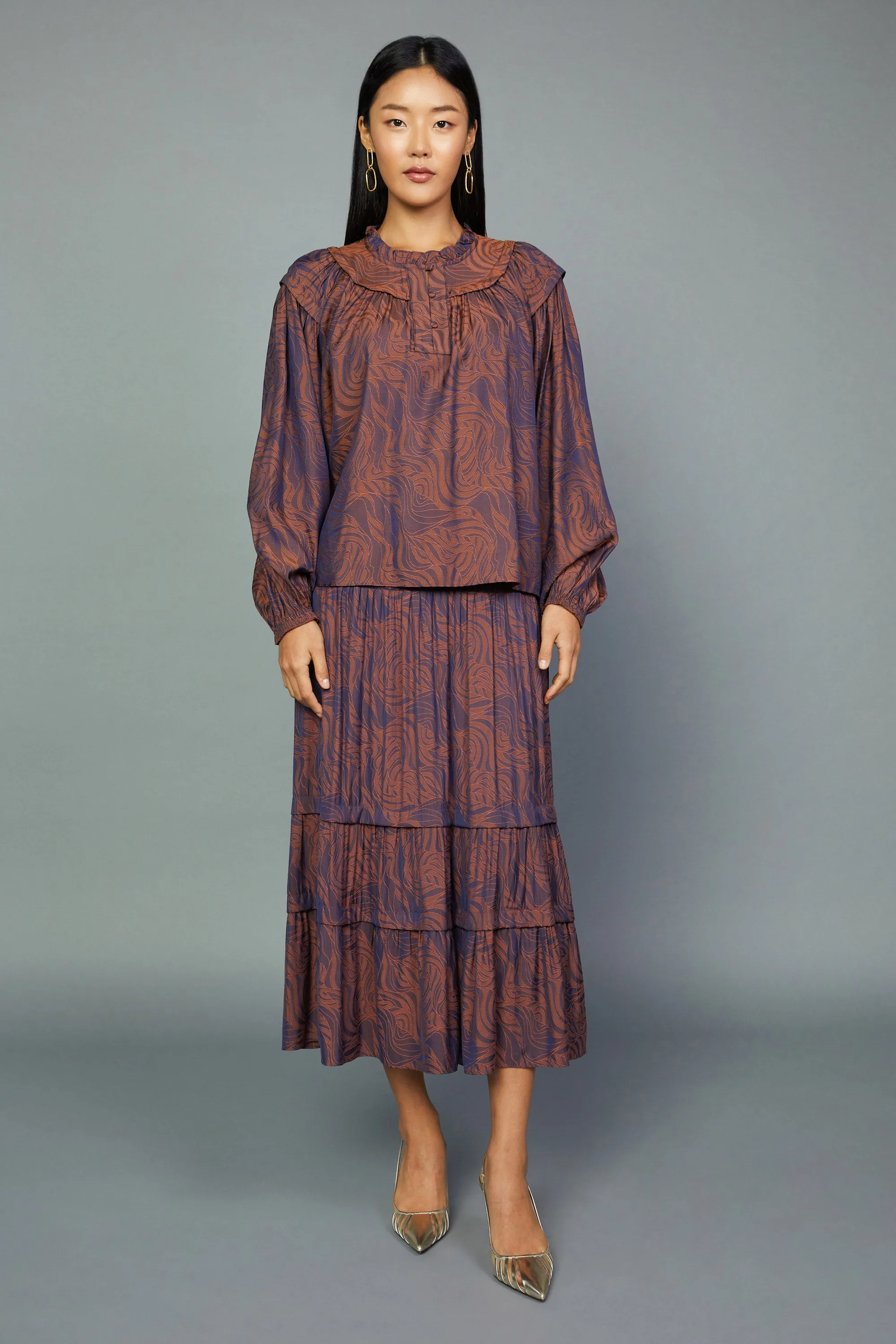 Swirl Motif Blouse sold by Current Air product image thumbnail 2