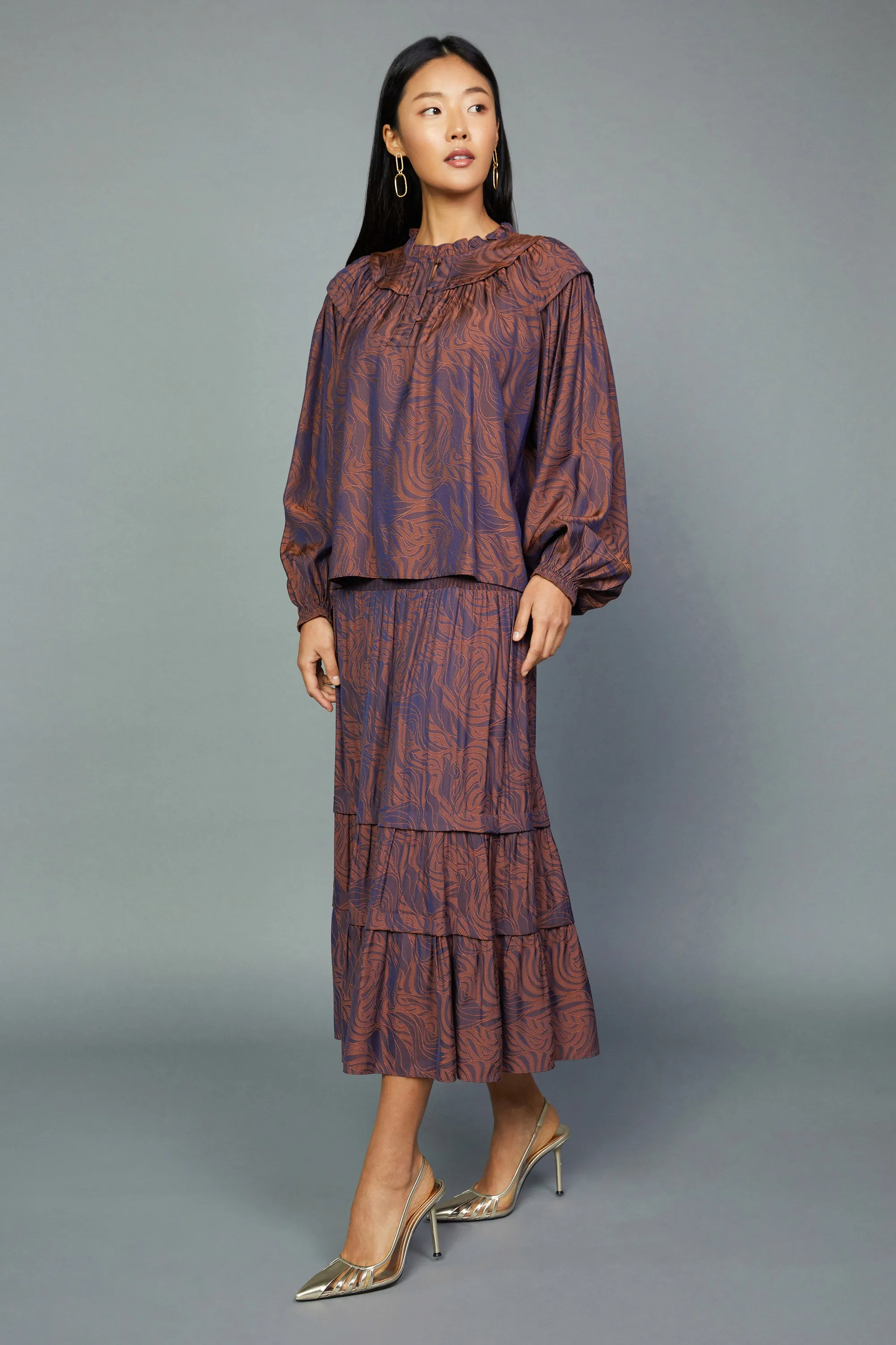 Swirl Motif Blouse sold by Current Air product image thumbnail 3