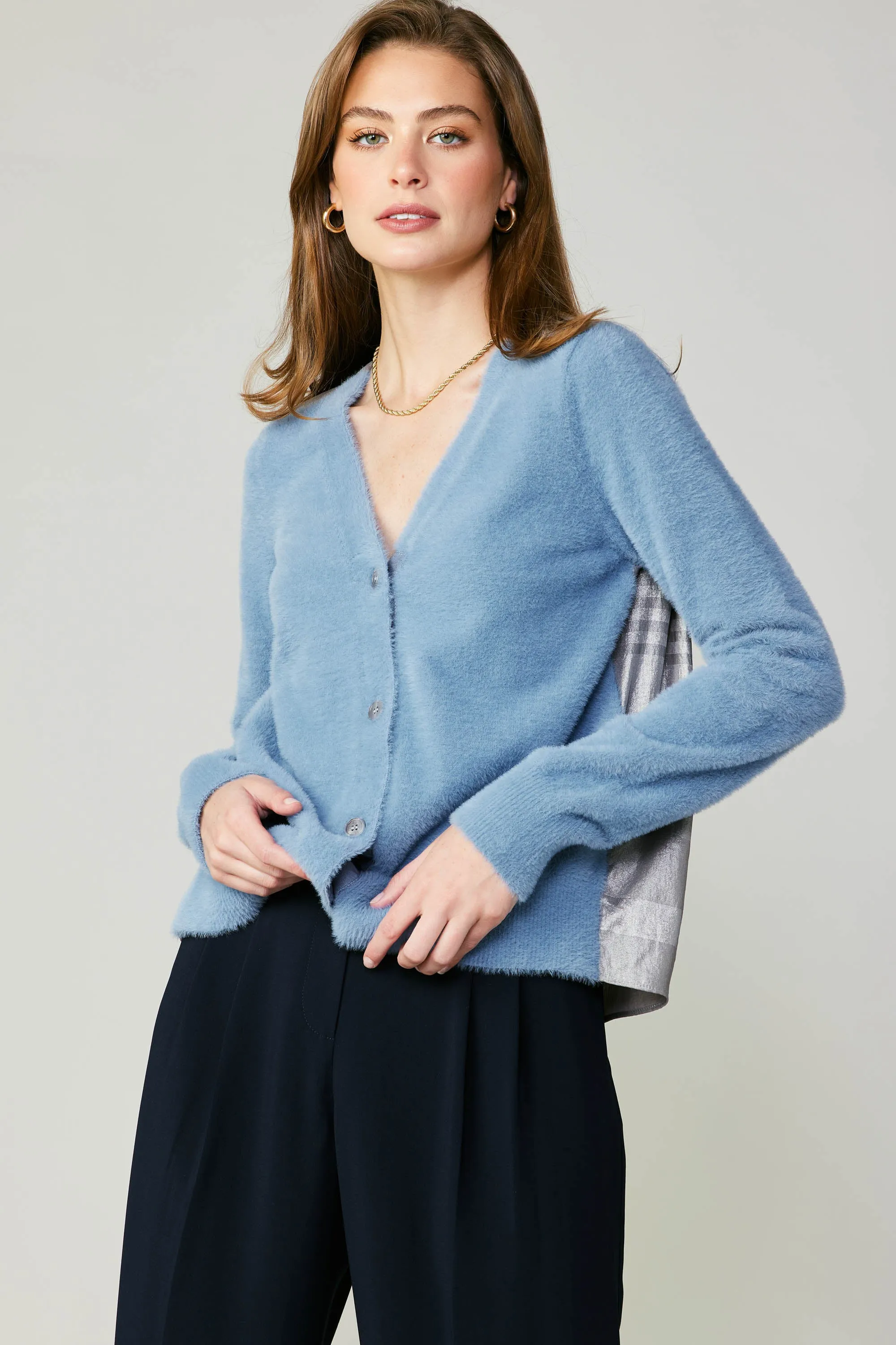 Metallic Contrast Cardigan sold by Current Air product image thumbnail 4