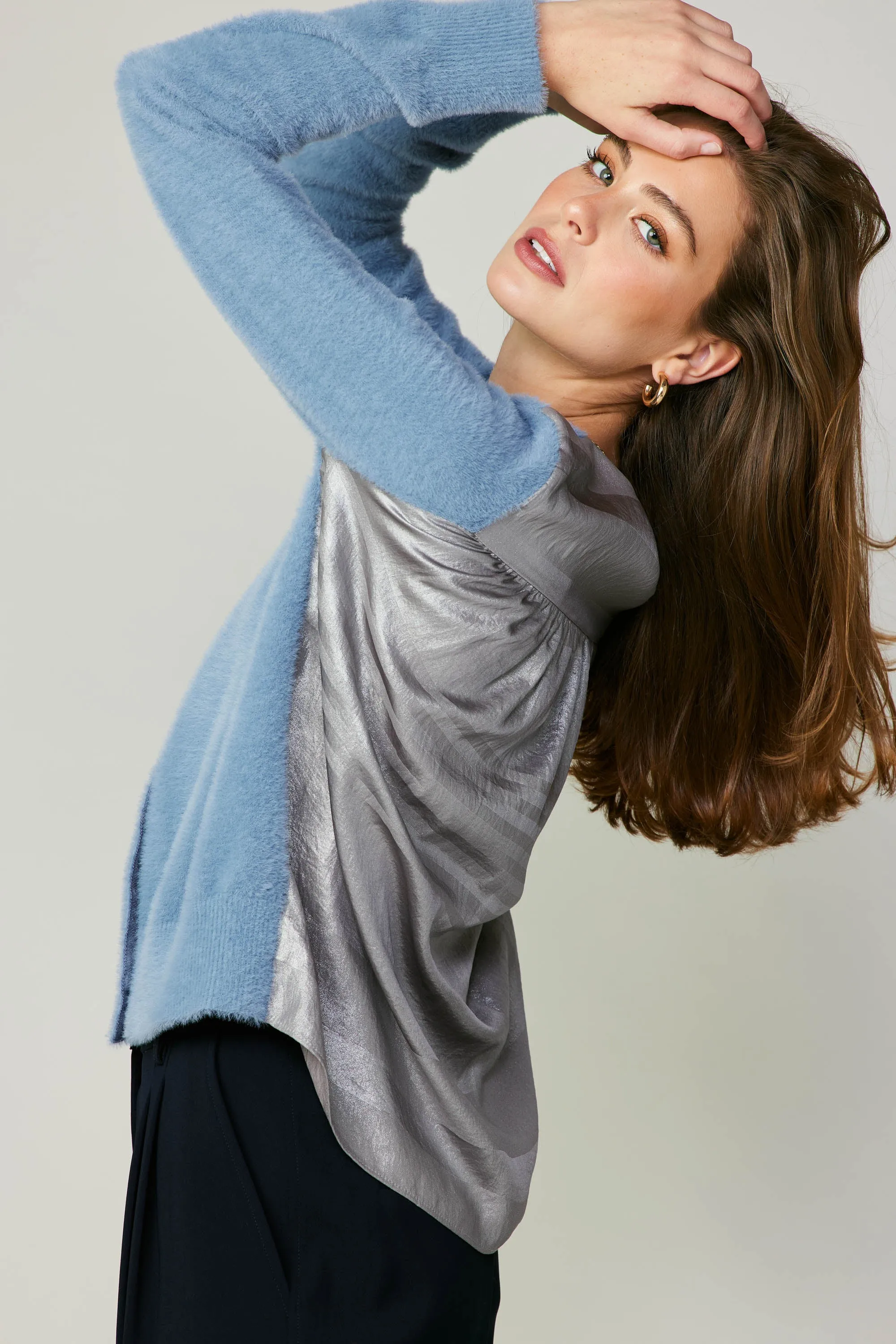 Metallic Contrast Cardigan sold by Current Air