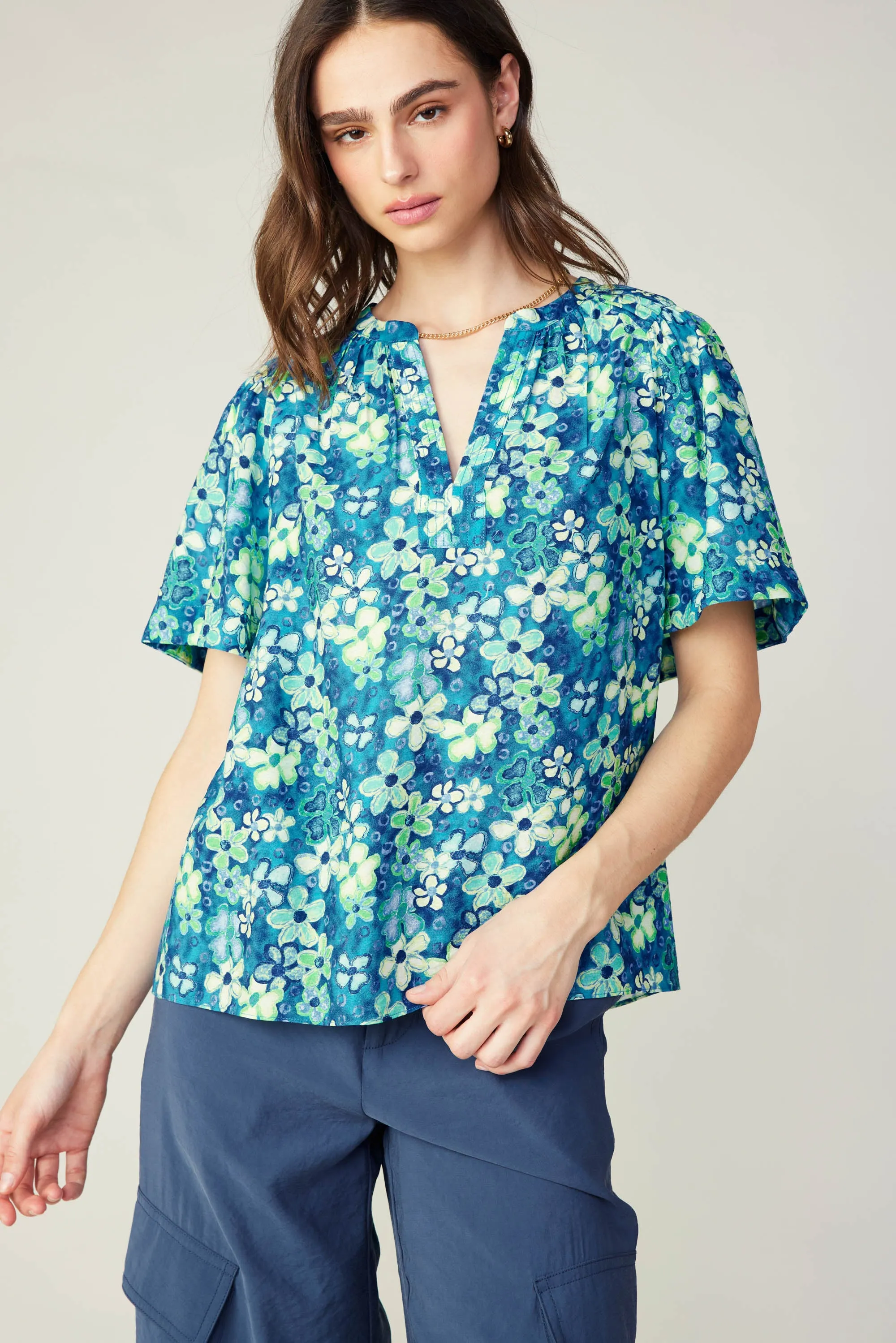 Watercolor Floral Top sold by Current Air