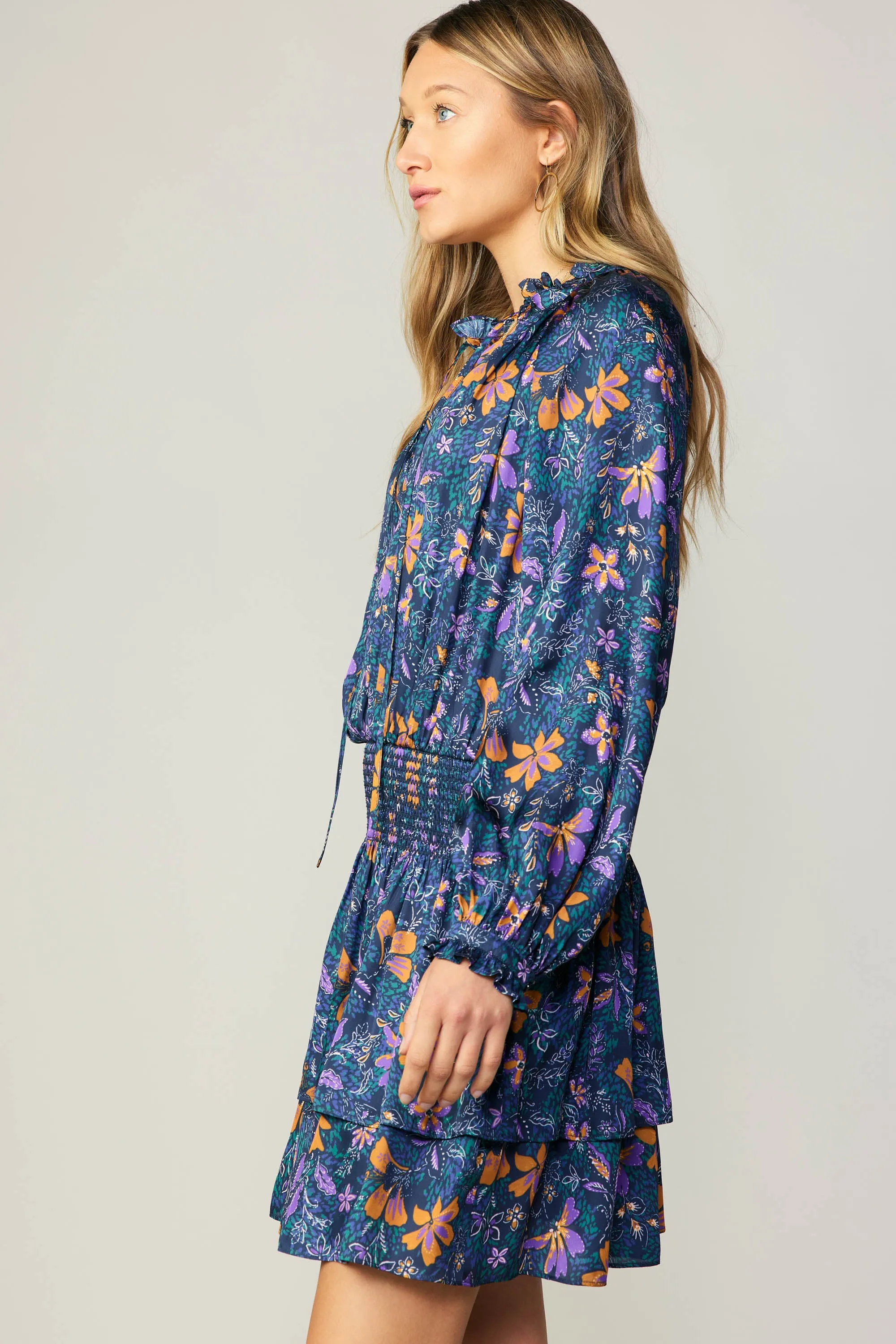 Ruffled Cuff Floral Mini Dress sold by Current Air product image thumbnail 4