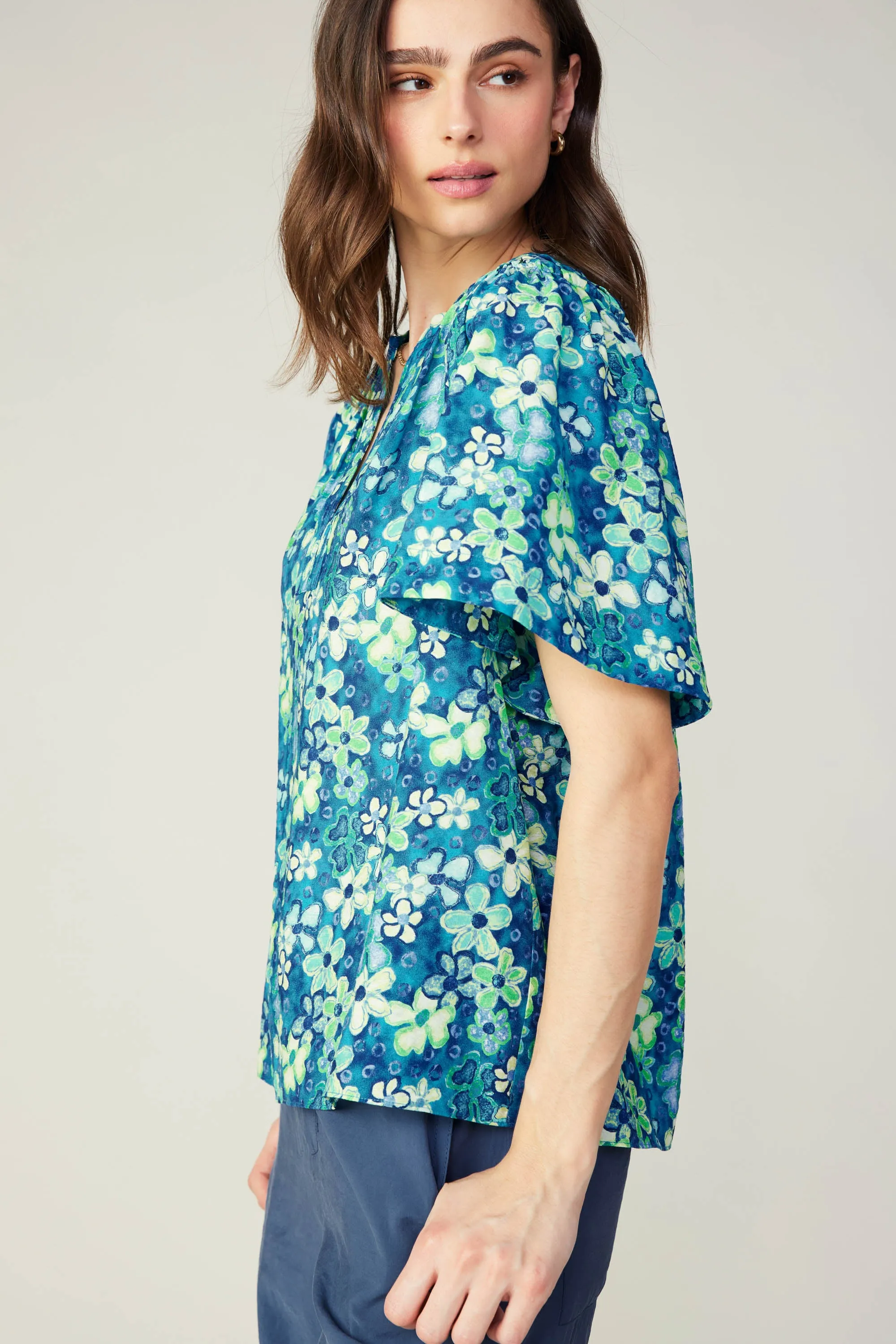 Watercolor Floral Top sold by Current Air product image thumbnail 5