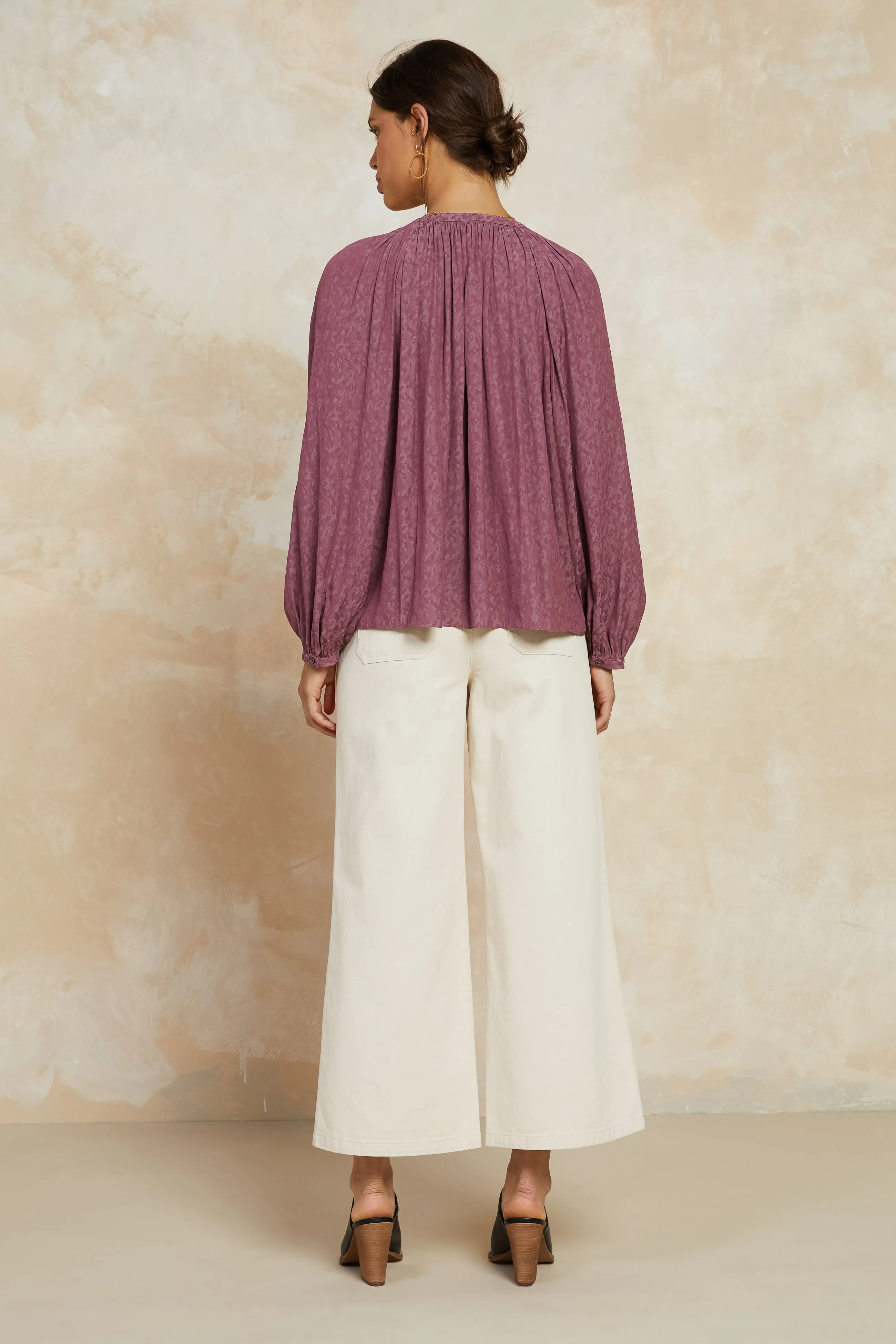 Floral Jacquard Split Neck Top sold by Current Air product image thumbnail 3