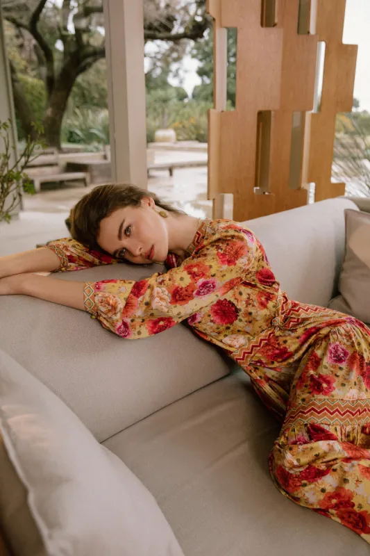 Contrast Floral Belted Dress sold by Current Air