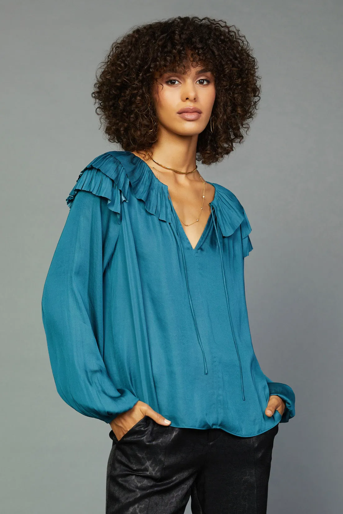 Pleated Tiered Blouse sold by Current Air
