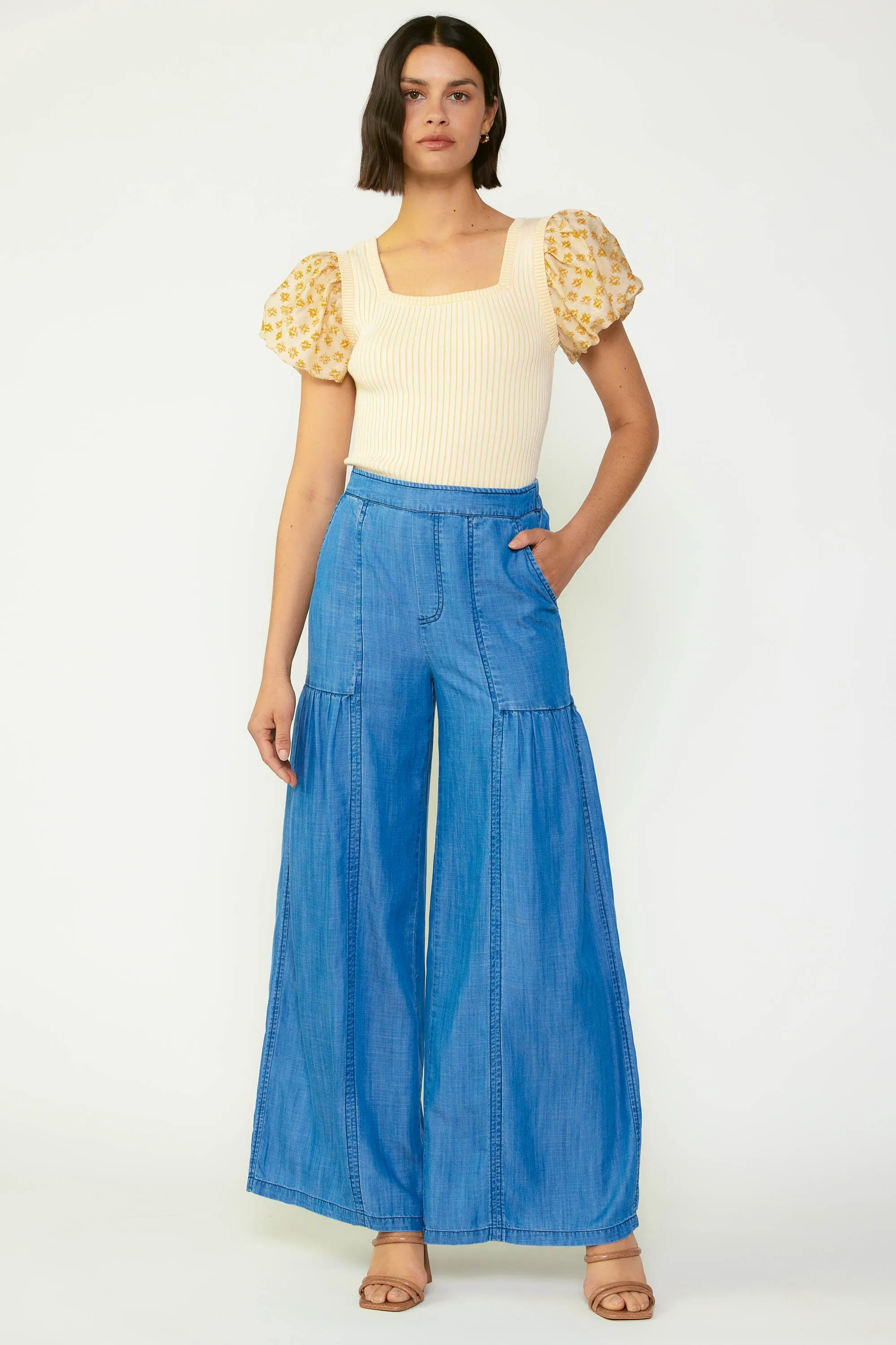 Wide Leg Tiered Pants sold by Current Air