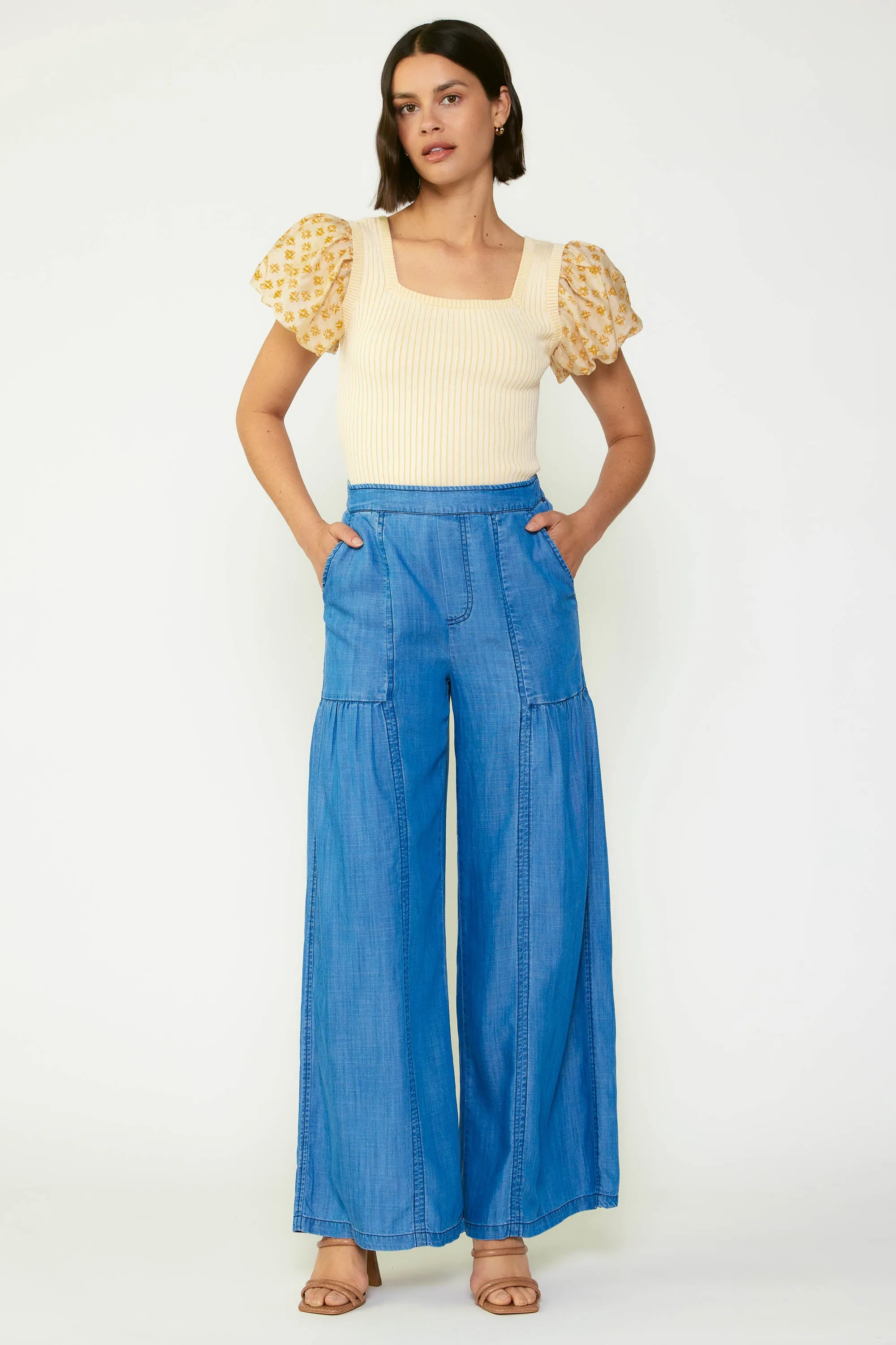 Wide Leg Tiered Pants sold by Current Air product image thumbnail 4