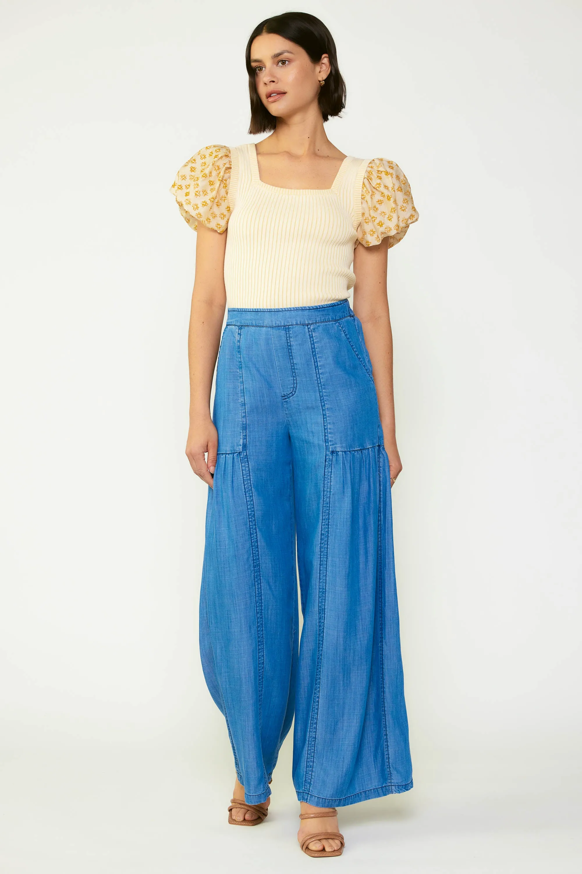 Wide Leg Tiered Pants sold by Current Air product image thumbnail 2