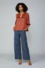 Smocked Split Neck Blouse sold by Current Air