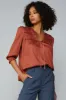 Smocked Split Neck Blouse sold by Current Air
