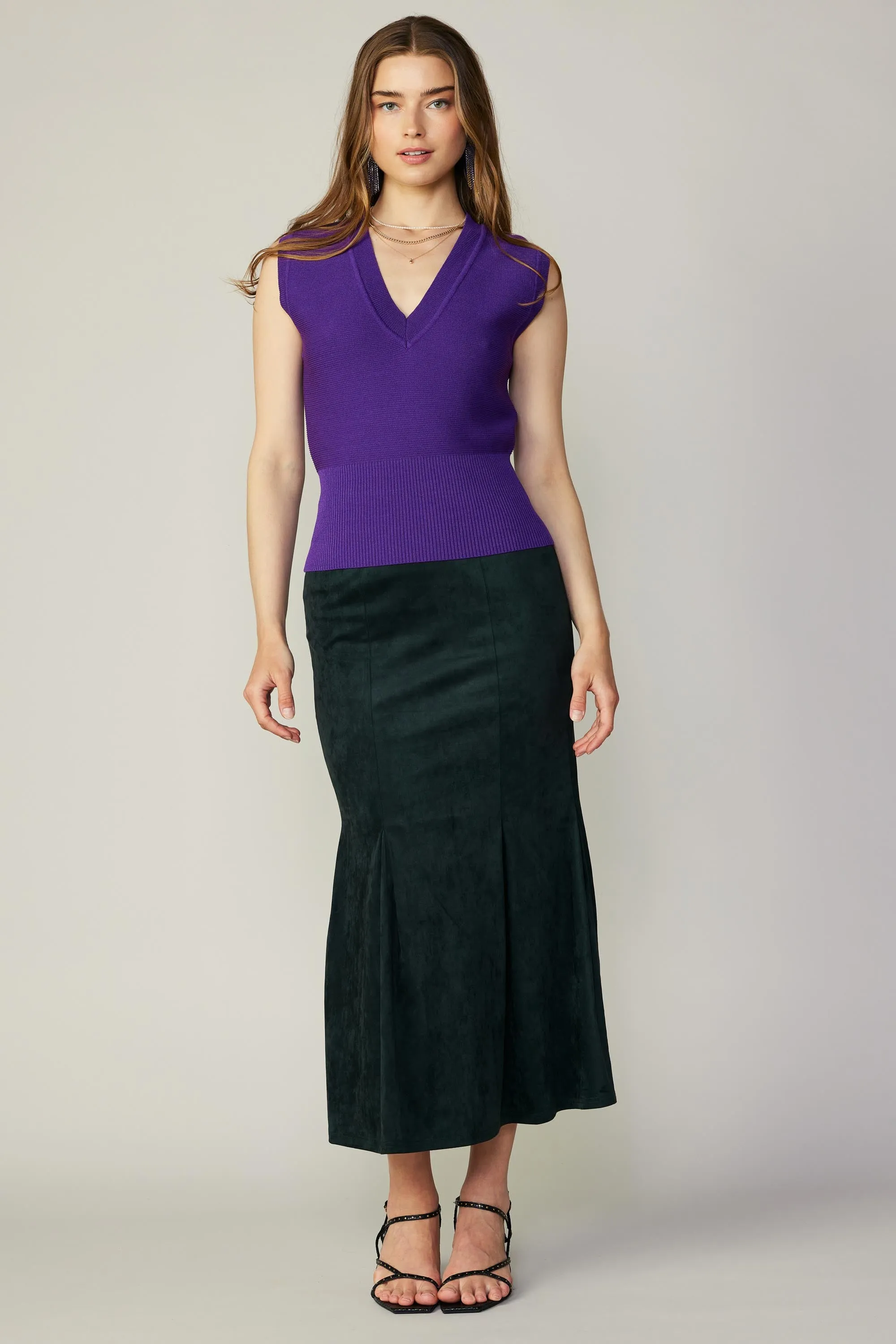 Ribbed Collar Sweater Vest sold by Current Air product image thumbnail 3