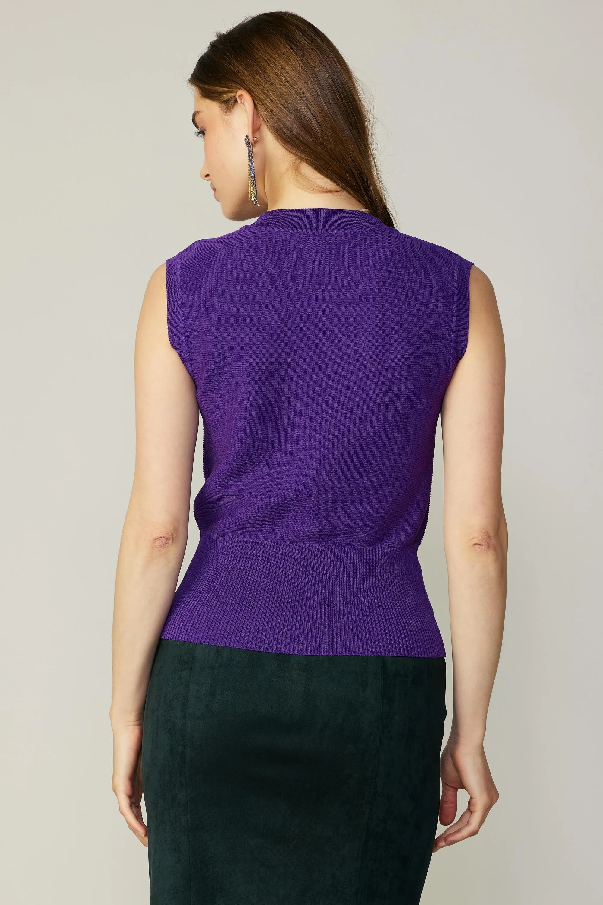 Ribbed Collar Sweater Vest sold by Current Air product image thumbnail 2