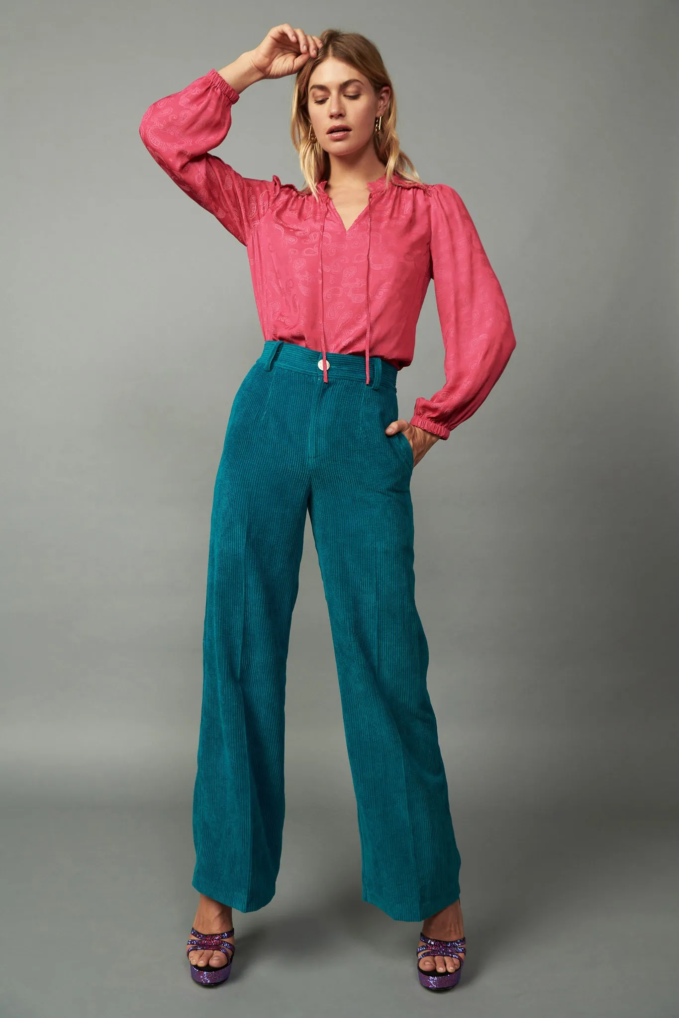 Corduroy Wide Leg Pants sold by Current Air product image thumbnail 4