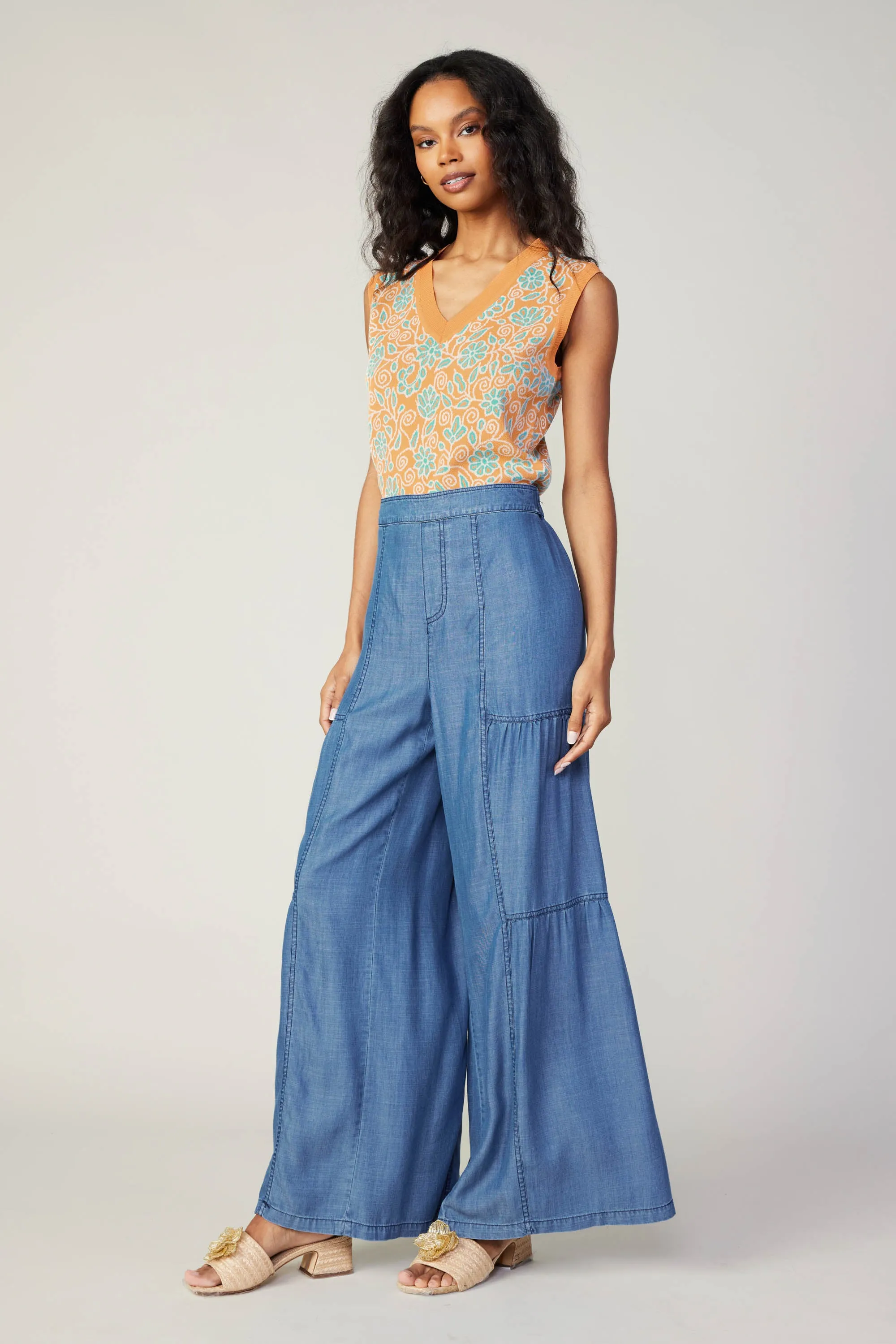 Tiered Wide Leg Pants sold by Current Air product image thumbnail 2