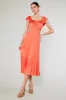 Square Neck Flutter Sleeve Midi Dress sold by Current Air