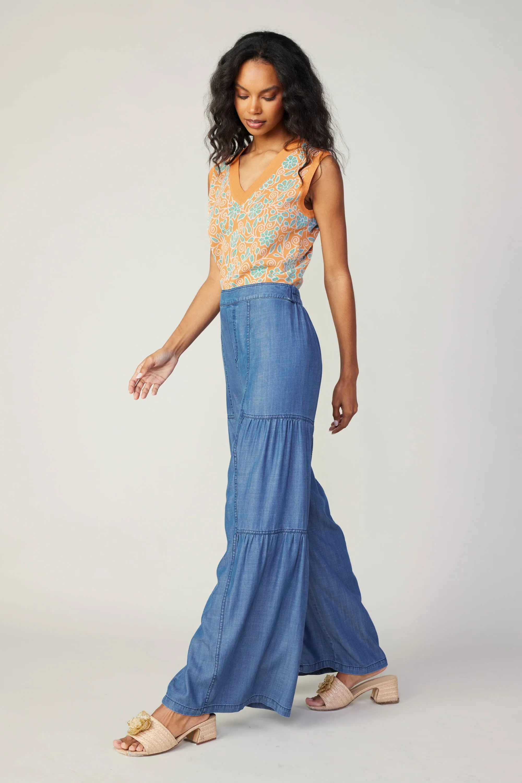 Tiered Wide Leg Pants sold by Current Air product image thumbnail 3