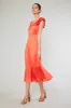 Square Neck Flutter Sleeve Midi Dress sold by Current Air