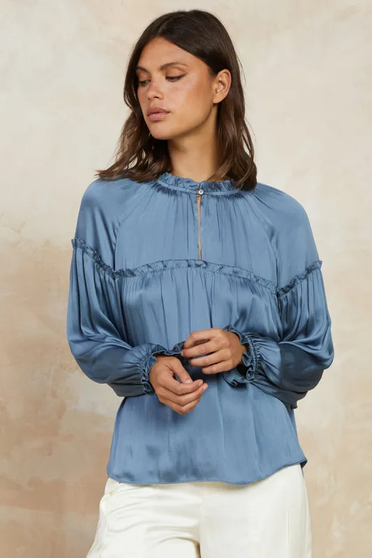 Picot Ruffled Blouse sold by Current Air