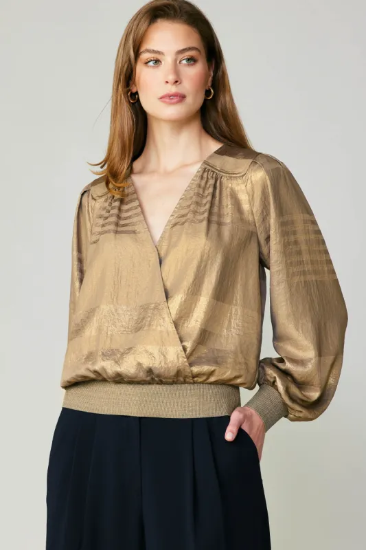 Metallic Surplice Blouse sold by Current Air