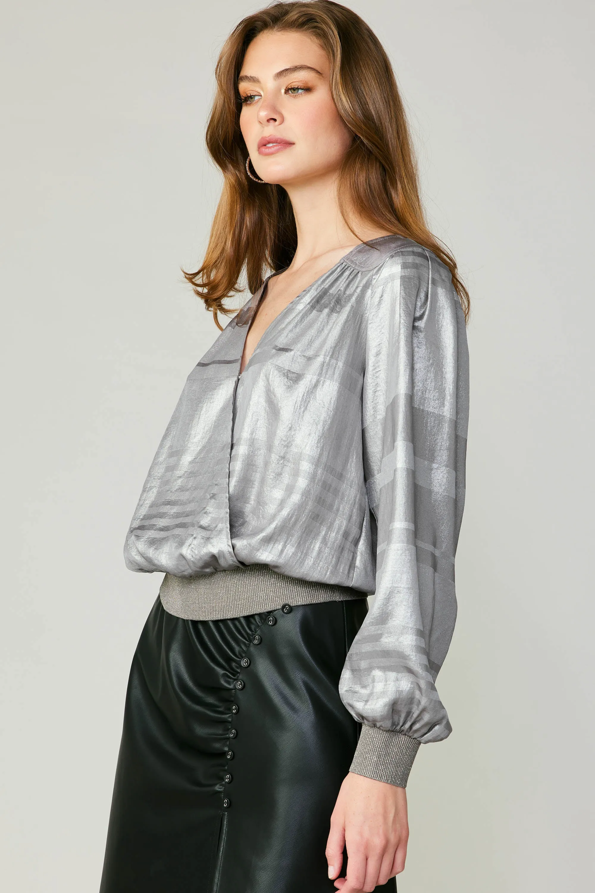 Metallic Surplice Blouse sold by Current Air product image thumbnail 3