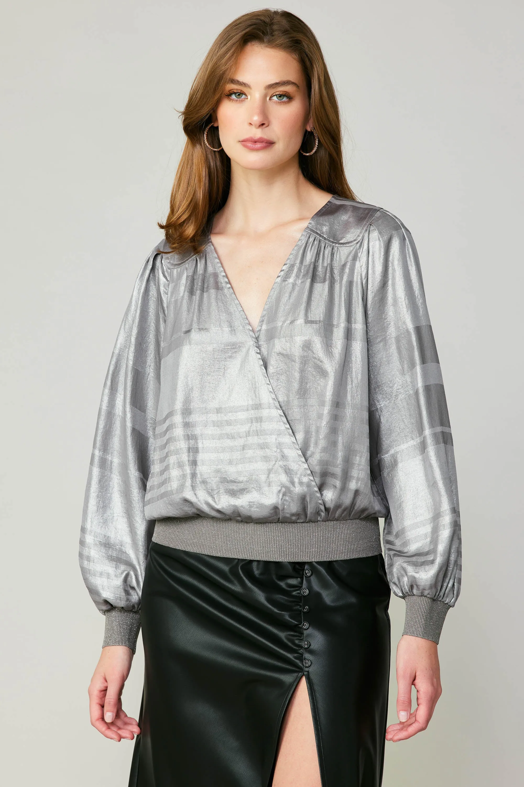 Metallic Surplice Blouse sold by Current Air product image thumbnail 2