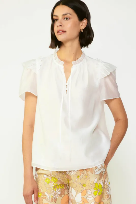 Ruffled Shoulder Blouse sold by Current Air