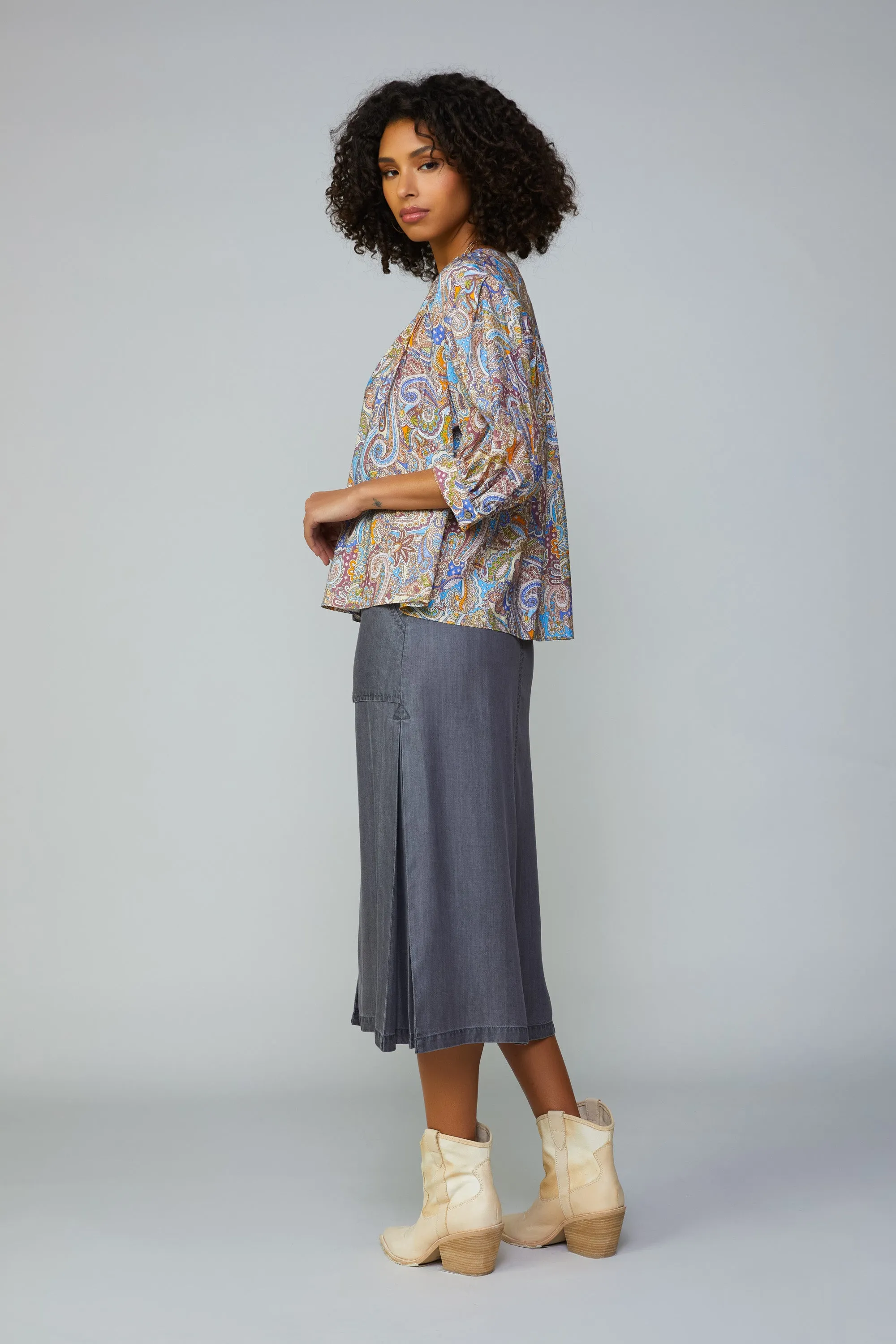 Paisley Motif Button Blouse sold by Current Air product image thumbnail 4