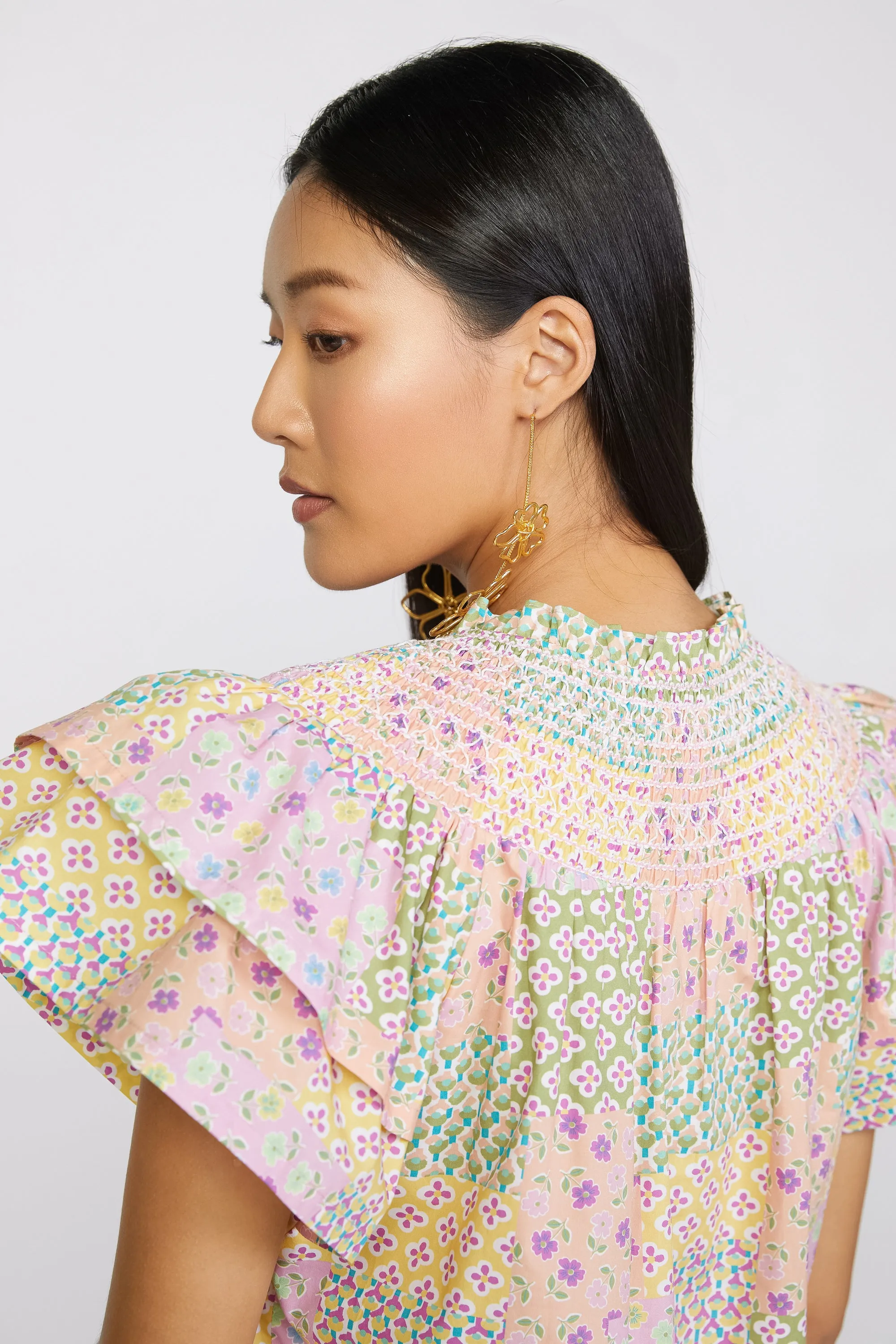 Patchwork Flutter Sleeve Top sold by Current Air product image thumbnail 4