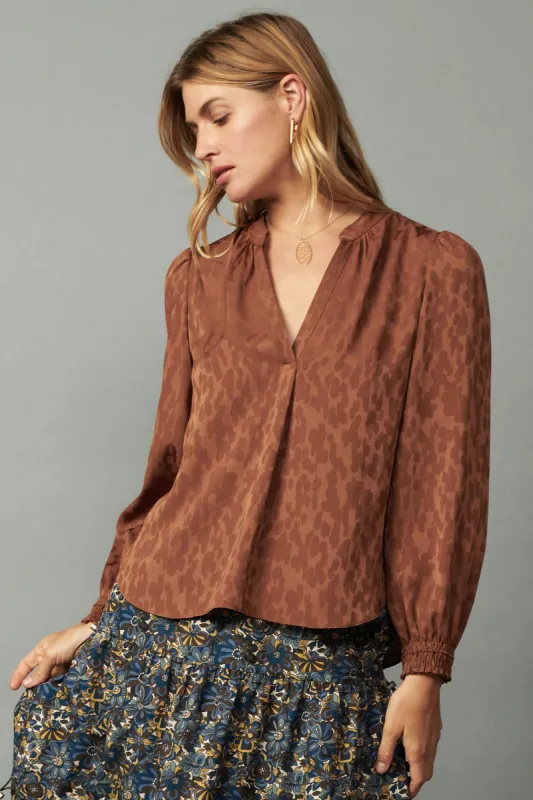 Autumn Split Neck Blouse sold by Current Air