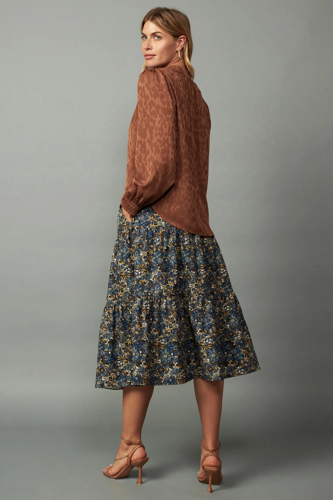 Autumn Split Neck Blouse sold by Current Air product image thumbnail 4