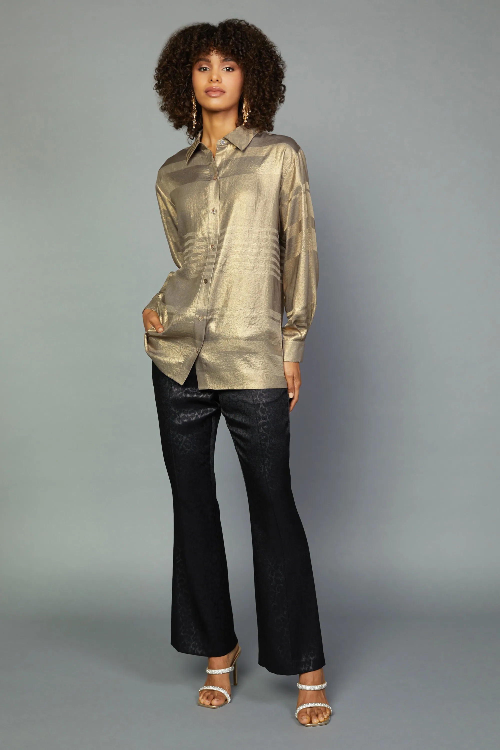 Metallic Button Down Top sold by Current Air product image thumbnail 3
