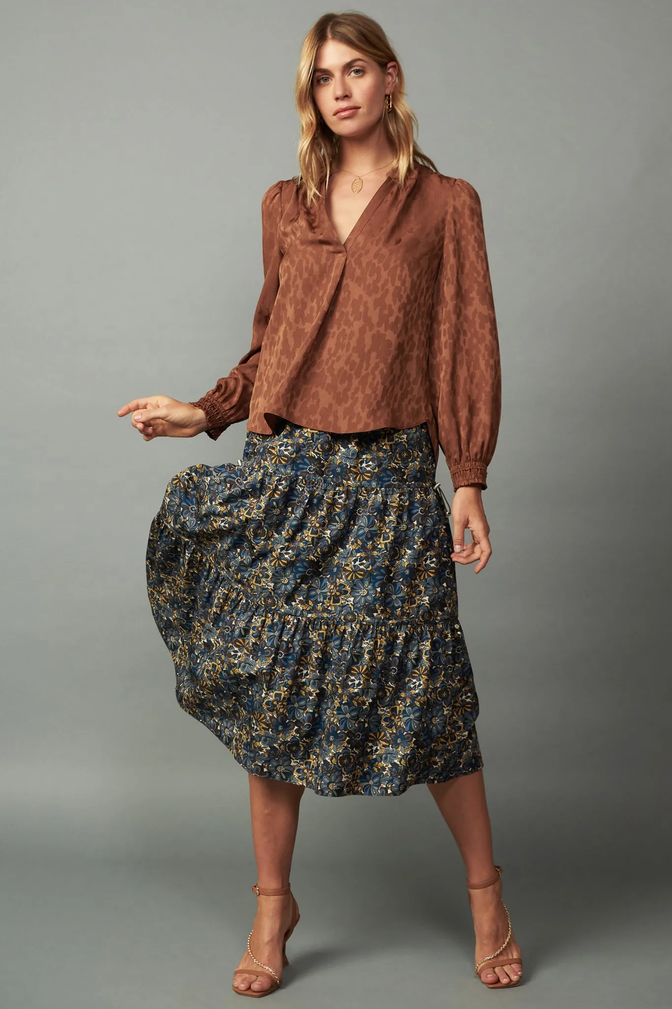 Autumn Split Neck Blouse sold by Current Air product image thumbnail 2