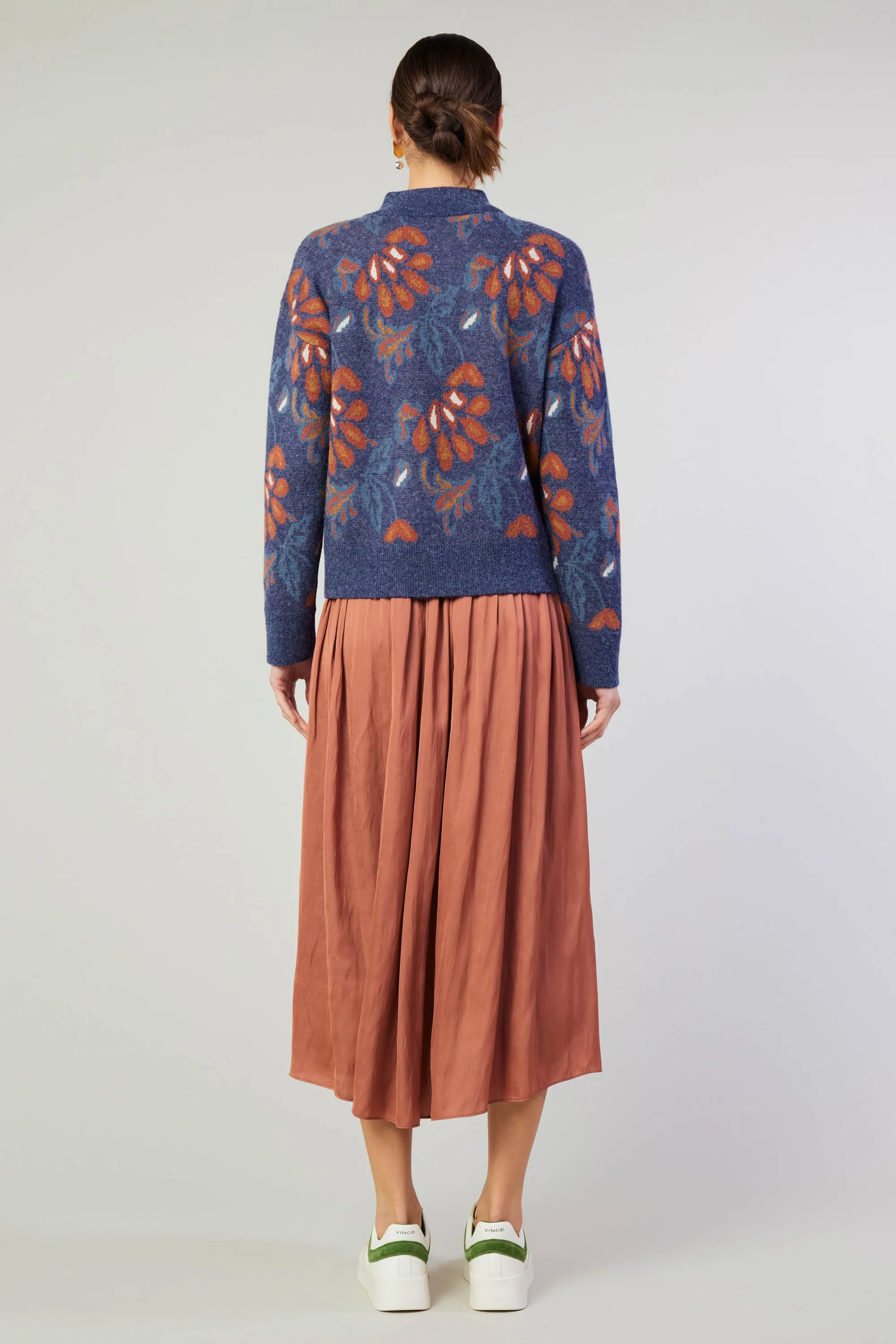 Floral Jacquard Zip Sweater sold by Current Air product image thumbnail 3