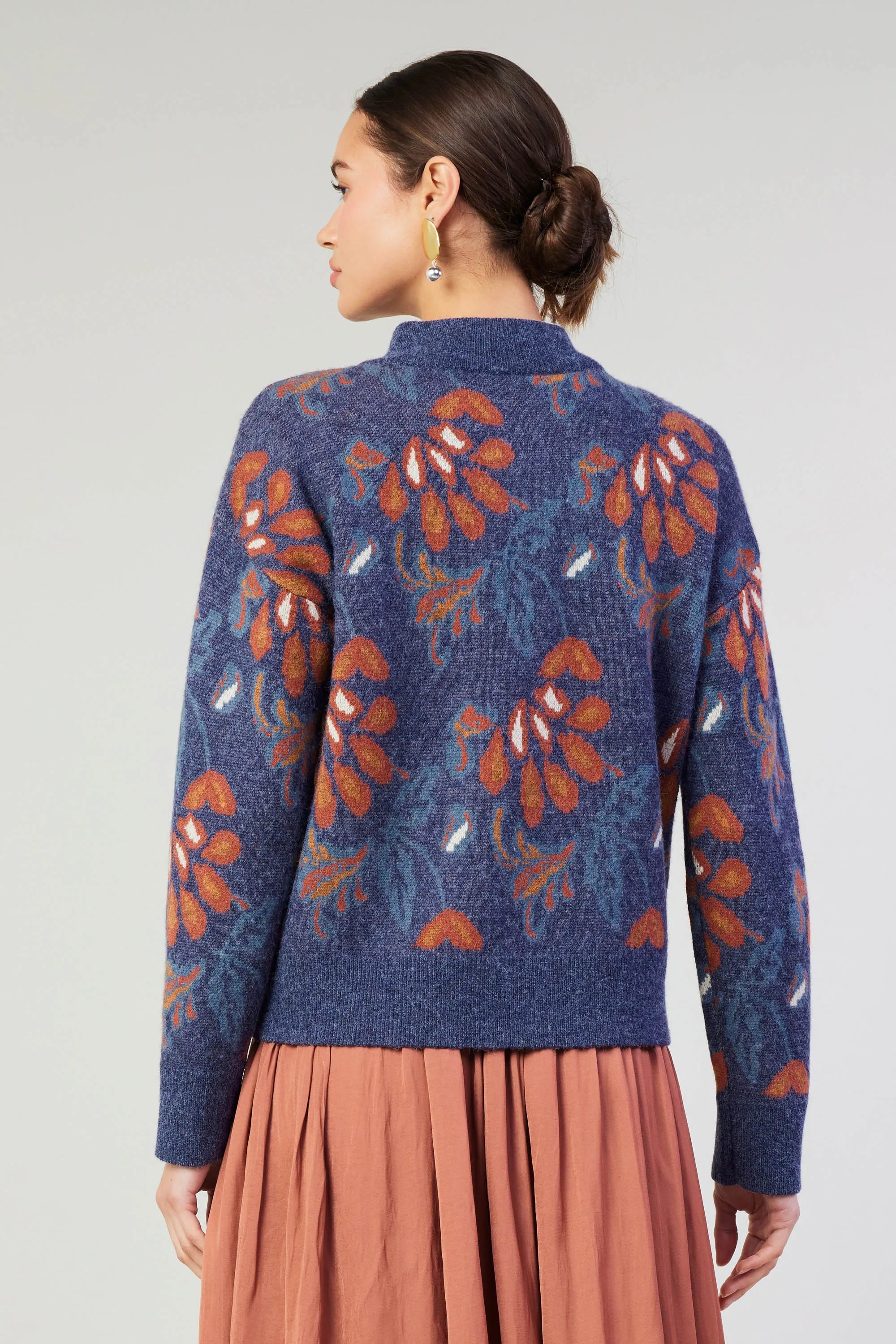 Floral Jacquard Zip Sweater sold by Current Air product image thumbnail 4