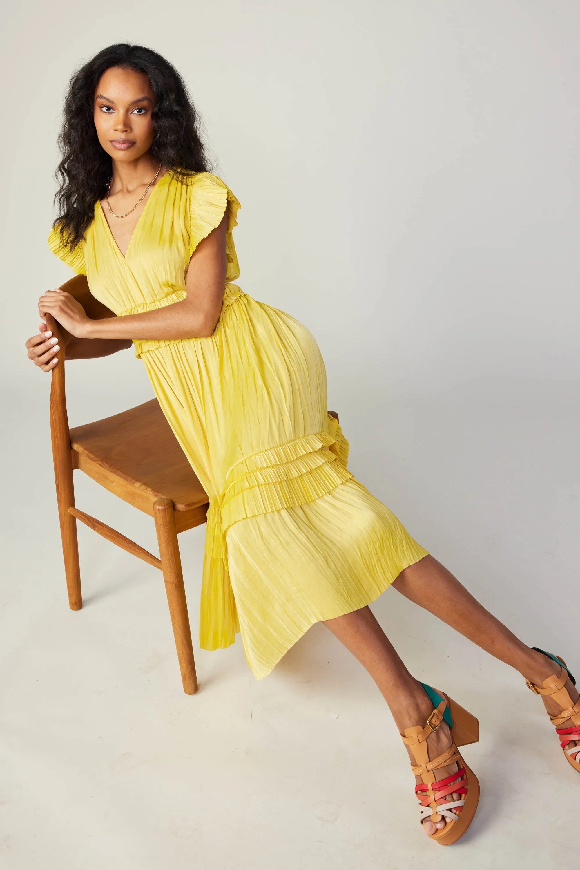 Sereia Pleated Midi Dress sold by Current Air