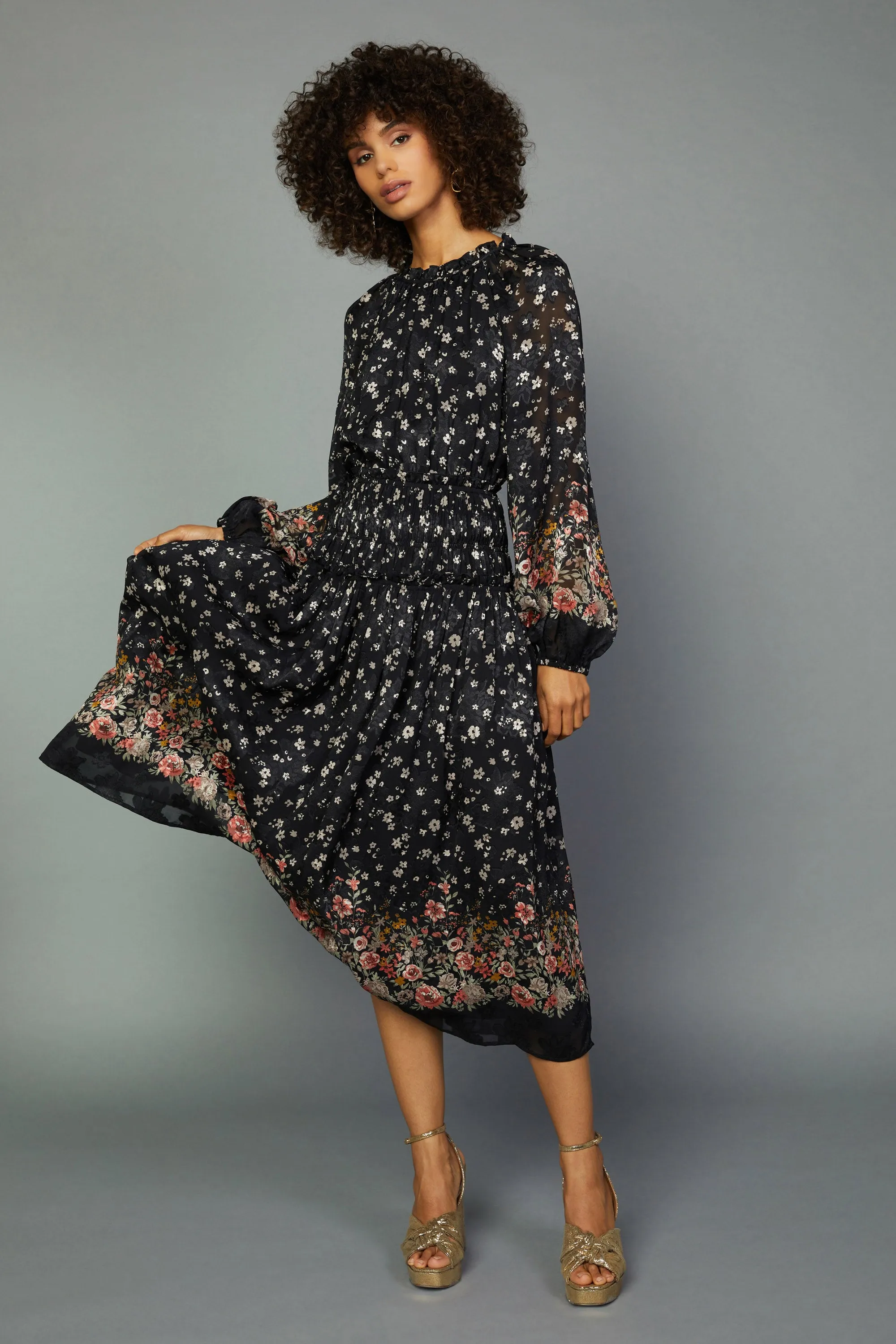 Floral Smocked Midi Dress sold by Current Air