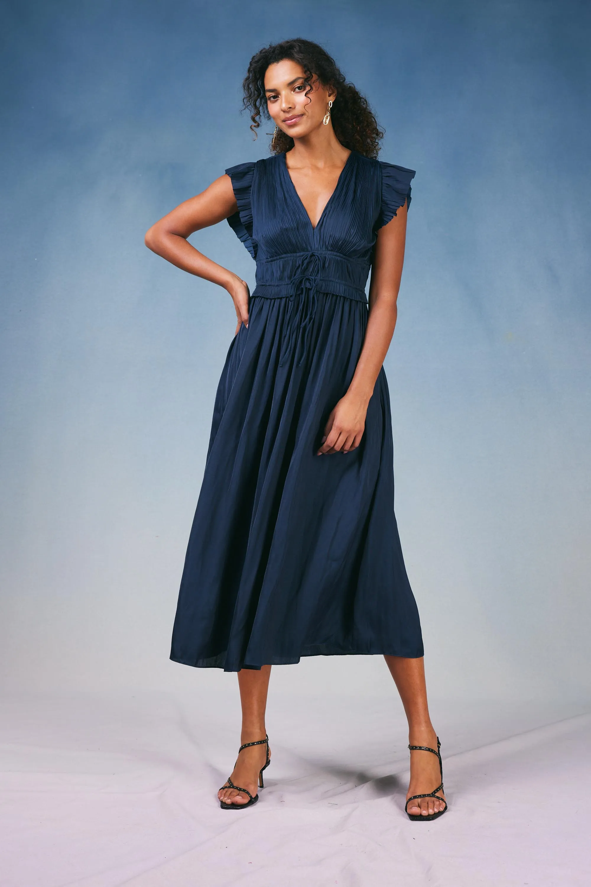 Mara Pleated Maxi Dress sold by Current Air