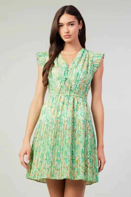 Briene Pleated Mini Dress sold by Current Air